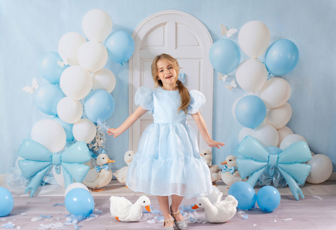 Kate Anniversaire Ballons Porte Canards Toile de fond conçue par Emetselch - Kate Backdrop FR