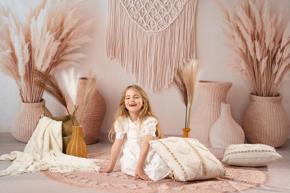 Kate Blanc Bohème Simple Robe pour Enfants - Kate Backdrop FR