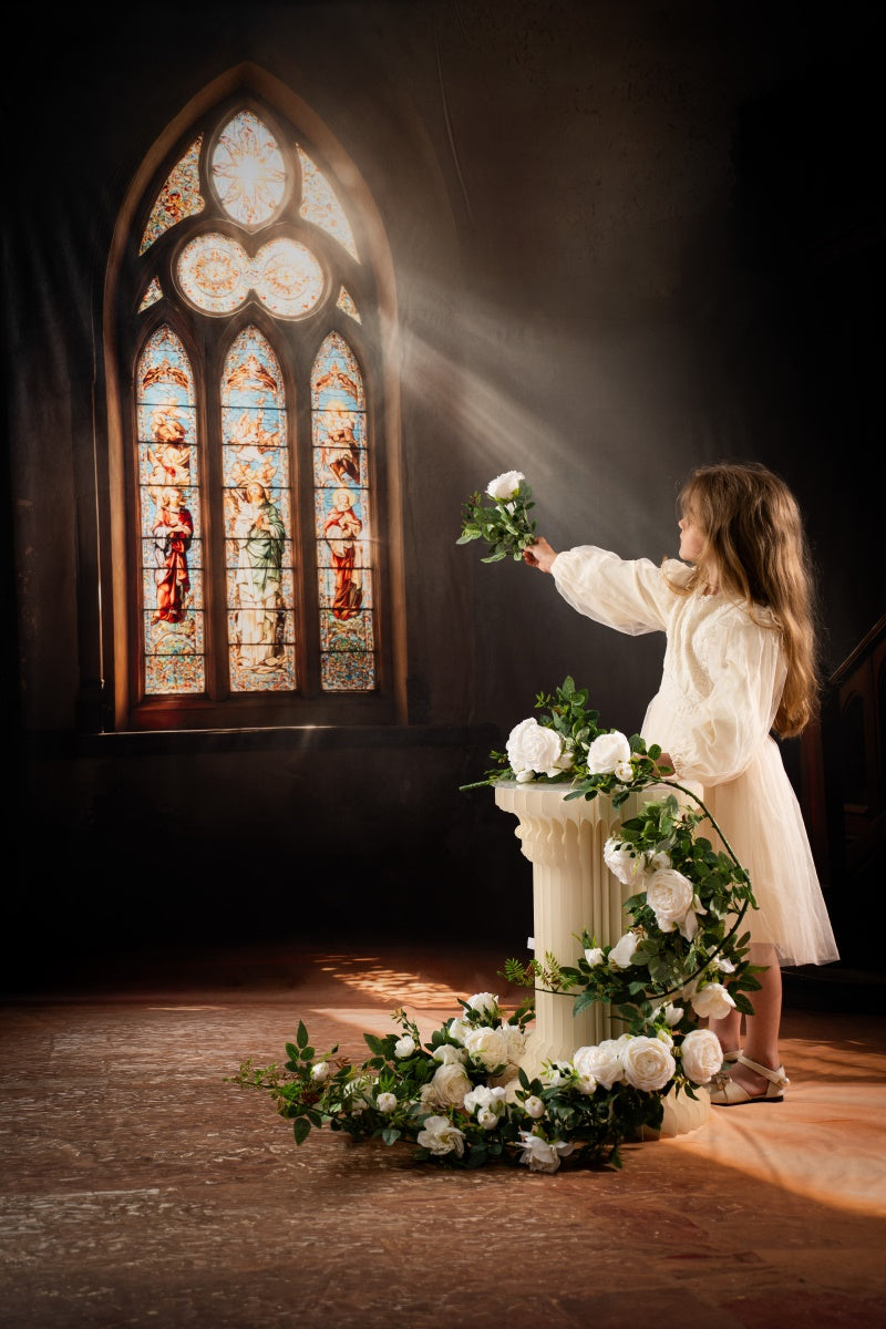 Kate Église Fenêtre Lumière Intérieur Toile de fond conçue par Emetselch - Kate Backdrop FR