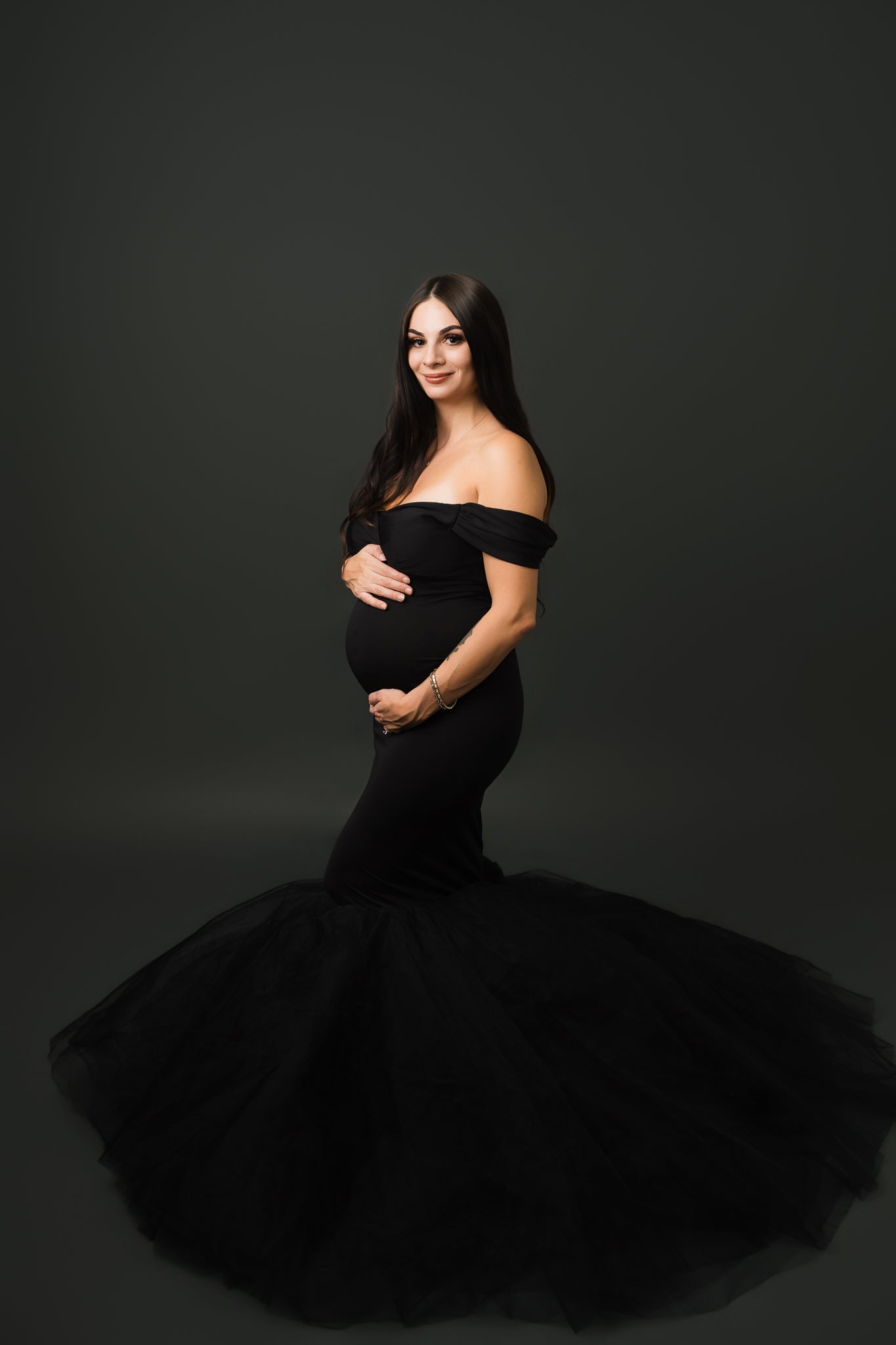 Kate Satin Manches courtes Sirène Robe de Grossesse pour Séance Photo - Kate Backdrop FR