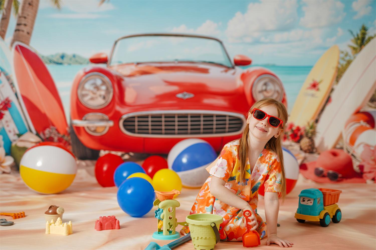 Kate Été Plage Mer Voiture Kit Photo - Kate Backdrop FR