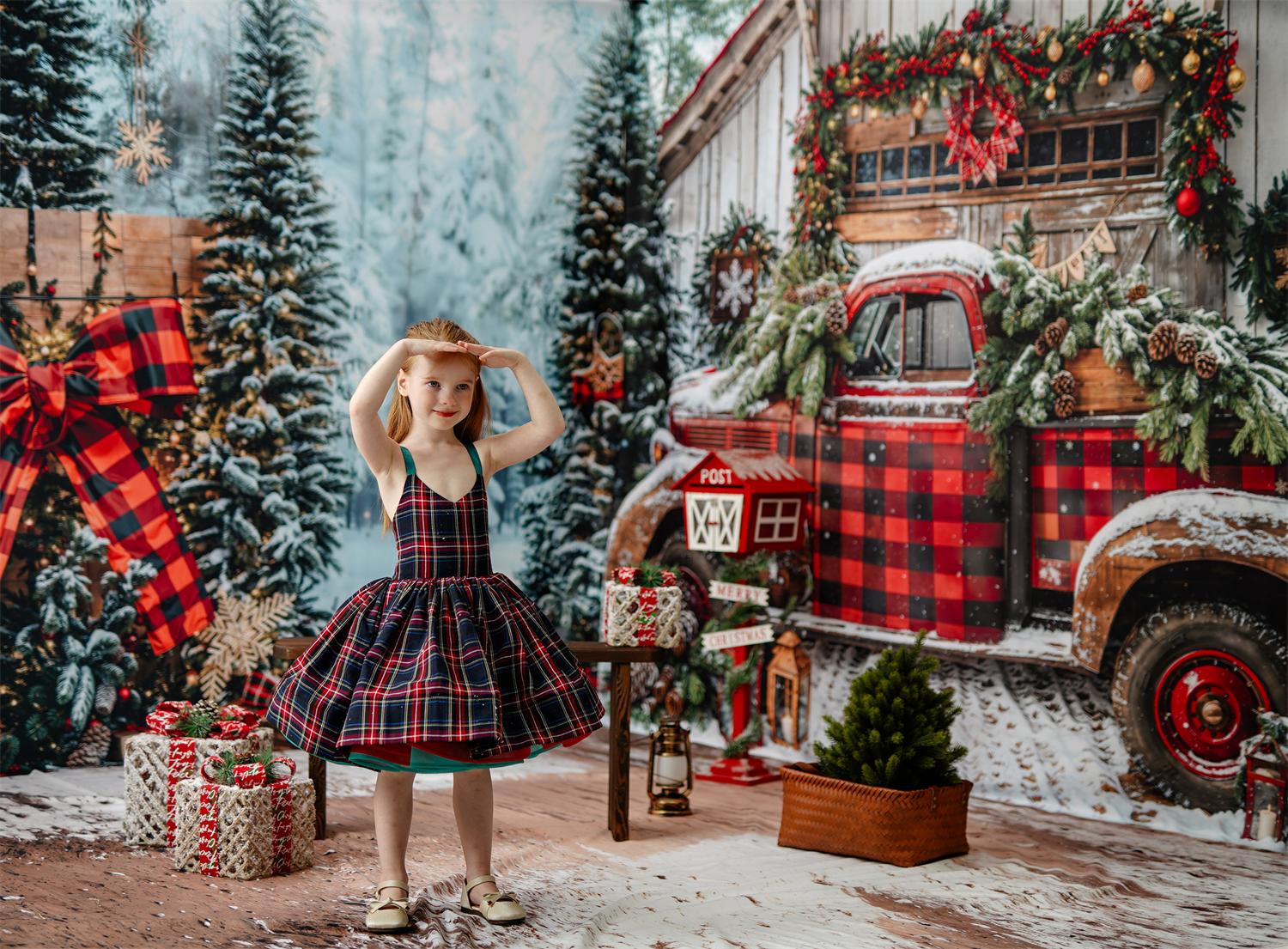 Kate Hiver Noël Camion Cadeaux Ensemble Kit Photo - Kate Backdrop FR