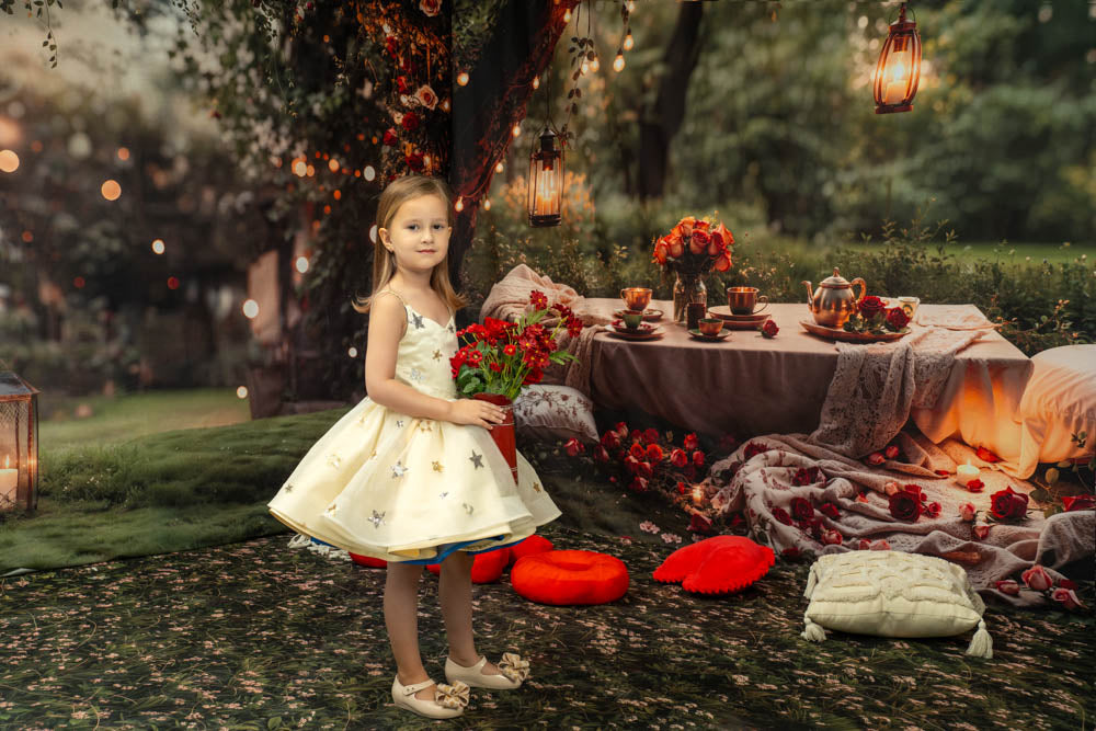 Kate Printemps/Été Étoiles Mesh Bretelles Spaghetti Robe Enfant Pour la Photographie - Kate Backdrop FR