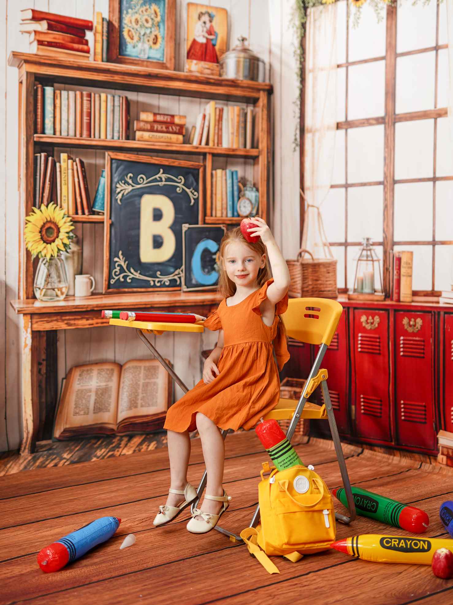 Kate Scolaire Vintage Bibliothèque Casiers Ensemble de chambre