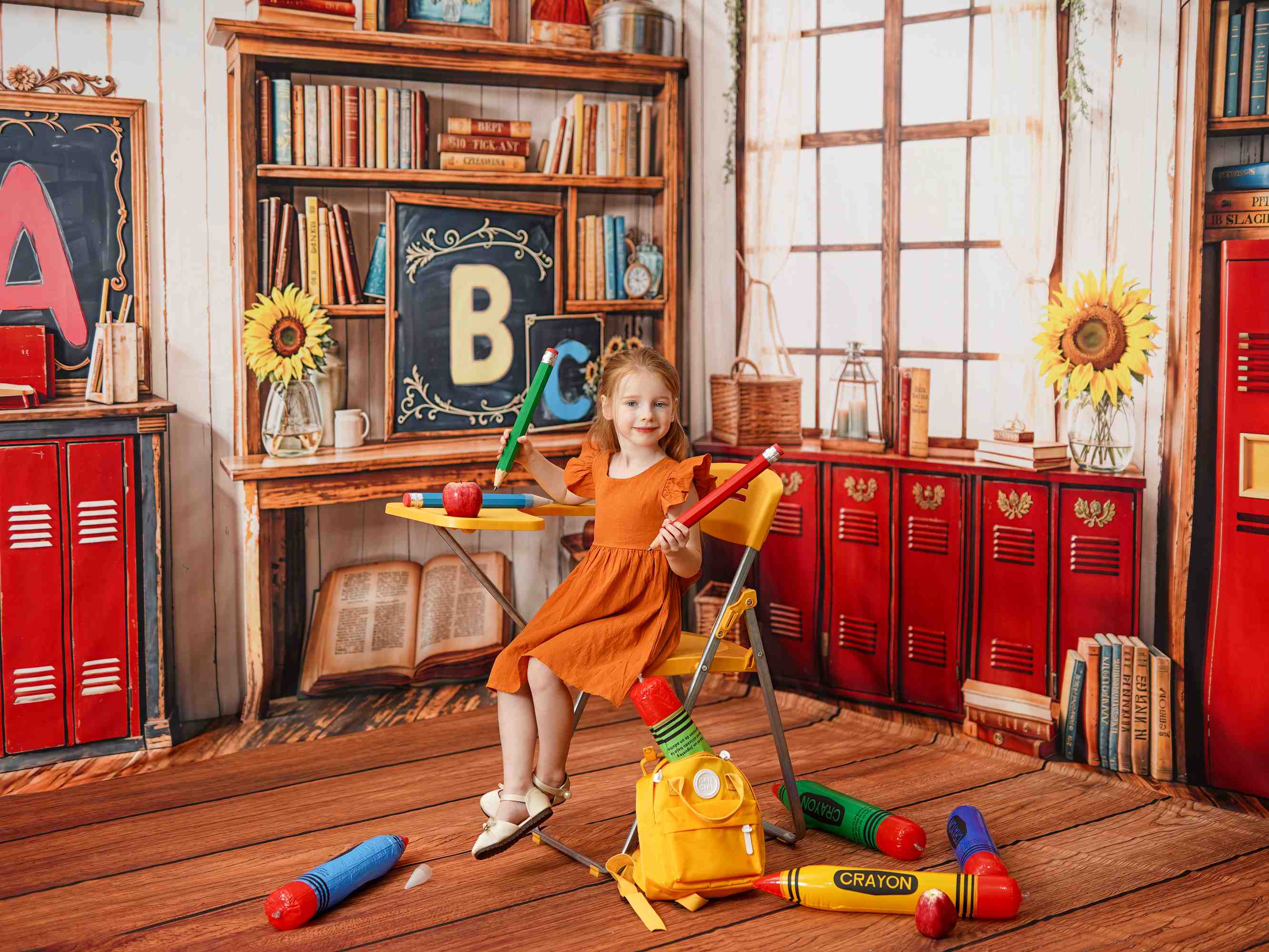 Kate Scolaire Vintage Bibliothèque Casiers Ensemble de chambre