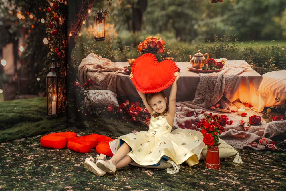 Kate Saint Valentin Printemps Romantique Jardin Pique-nique Ensemble de chambre - Kate Backdrop FR