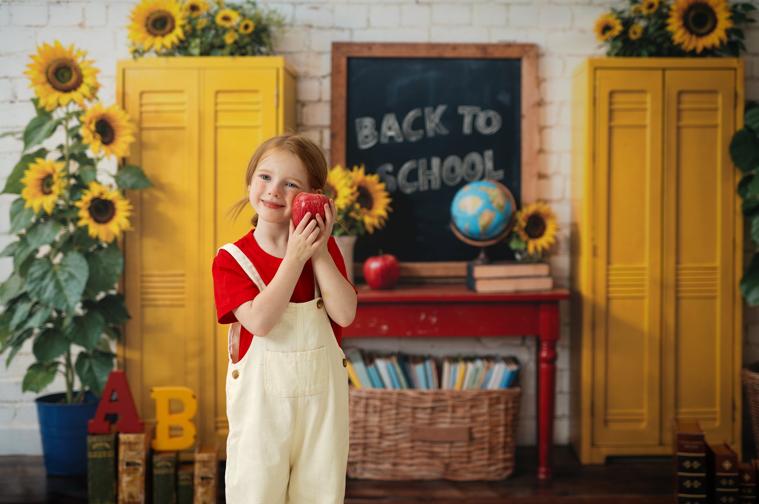 Kate Scolaire Tableau noir Tournesol ABC Kit Photo - Kate Backdrop FR