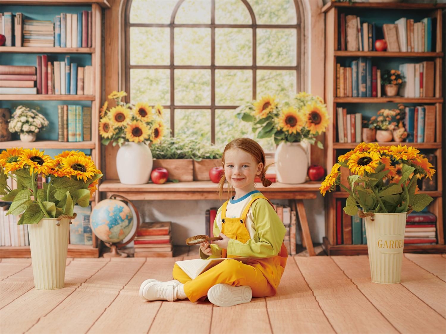 Kate Scolaire Étagère à livres Arche Fenêtre Tournesol Photo Kit - Kate Backdrop FR