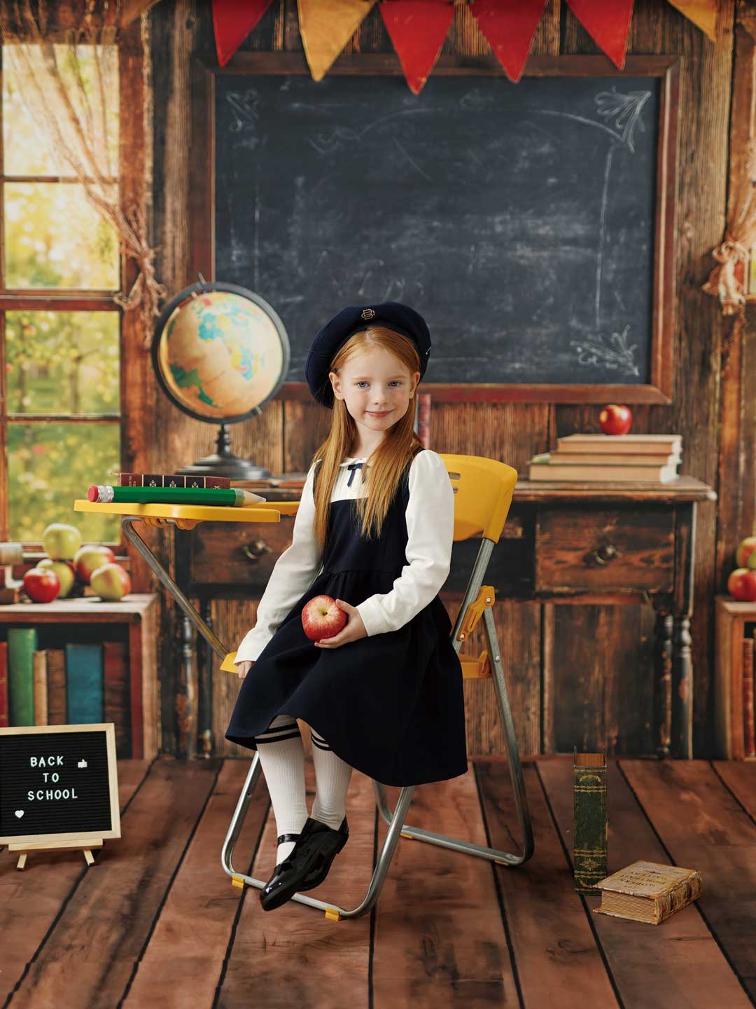 Kate Scolaire Tableau noir Fenêtre Globe Kit Photo - Kate Backdrop FR