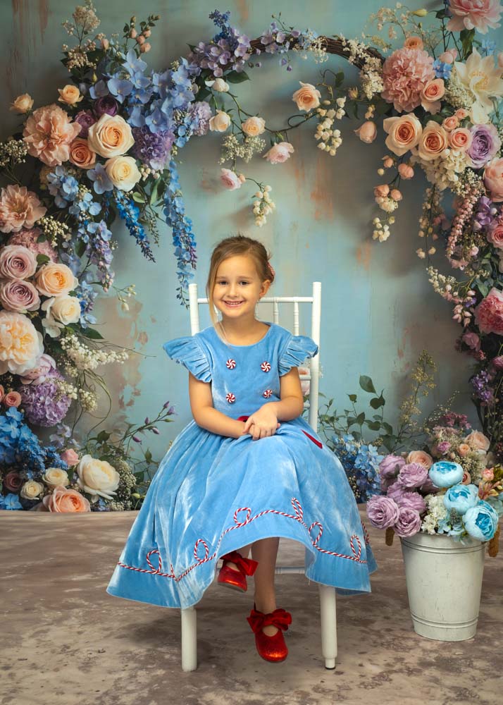 Kate Printemps Arche Florale Pastel Toile de fond+Abstrait Beige Marron Clair Sol Toile de fond - Kate Backdrop FR