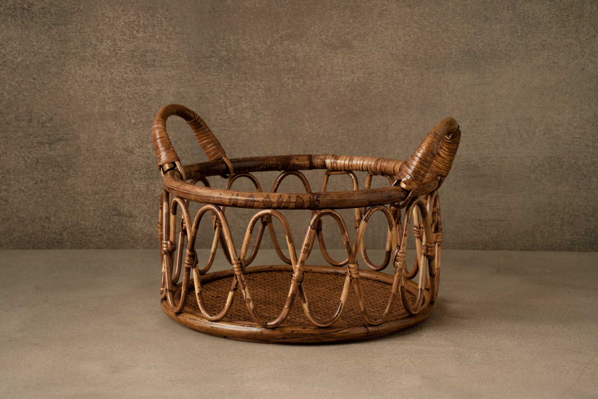 Kate Bambou Panier Tissé Rond Photographie Accessoires pour Nouveau-nés - Kate Backdrop FR