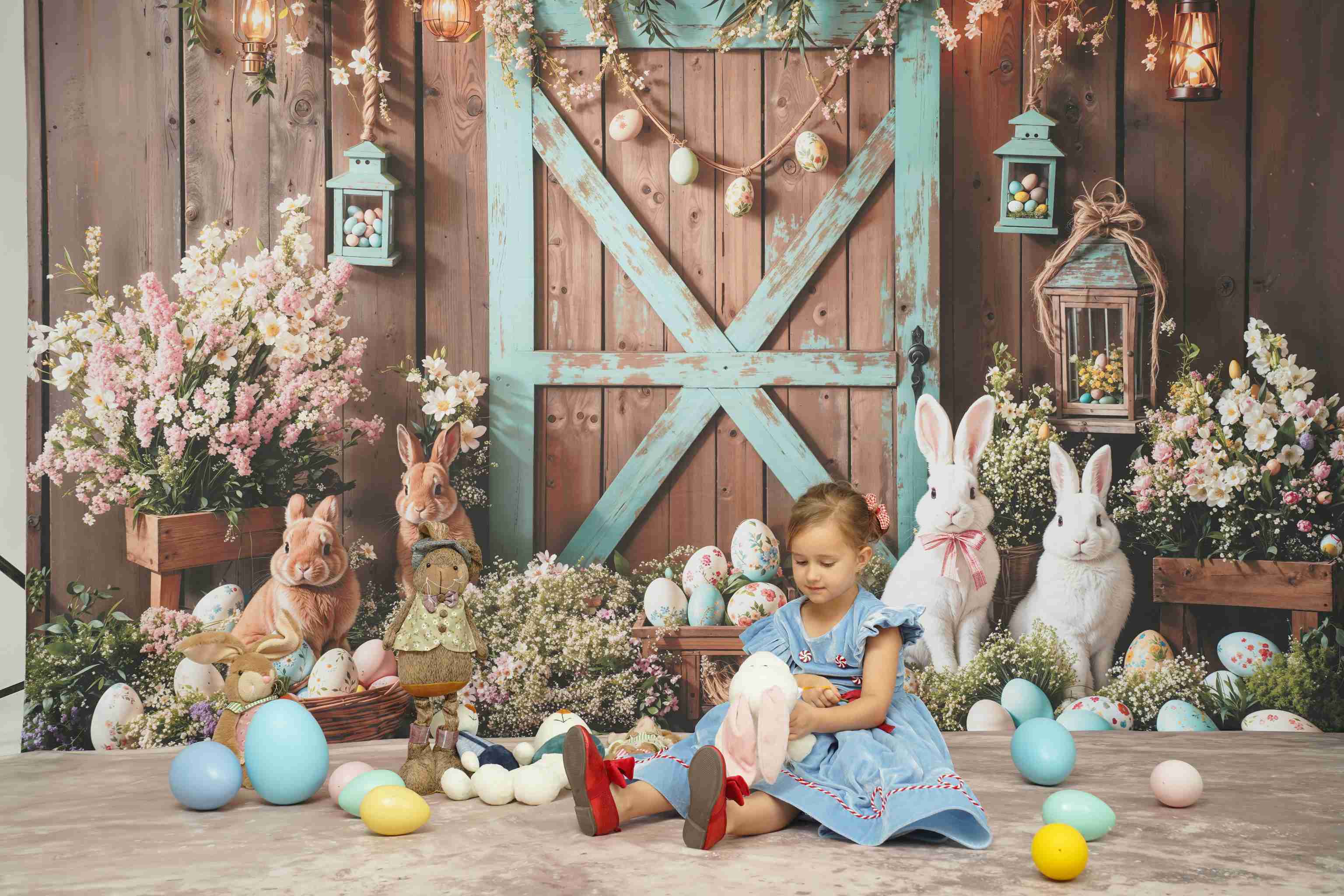 Kate Pâques Lapin Mur en bois Porte Floral Toile de fond conçue par Emetselch - Kate Backdrop FR