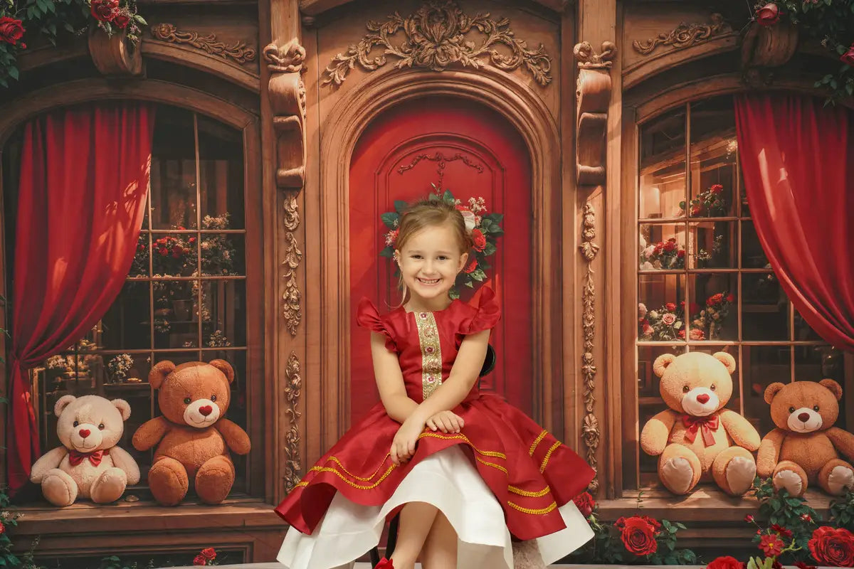Kate Noël Rouge Robe à lacets Enfant Pour la Photographie - Kate Backdrop FR