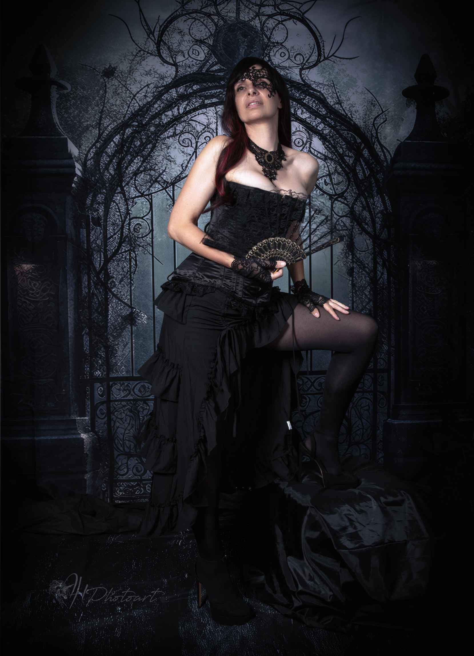 Kate Porte du cimetière Nuit Toile de fond conçue par Mandy Ringe - Kate Backdrop FR