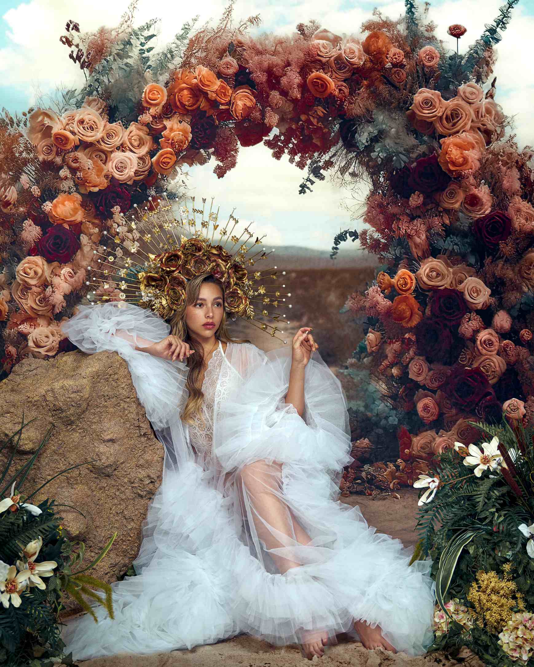 Kate Beaux-Arts Fleurs Bohème Route Toile de fond conçue par Mini MakeBelieve - Kate Backdrop FR