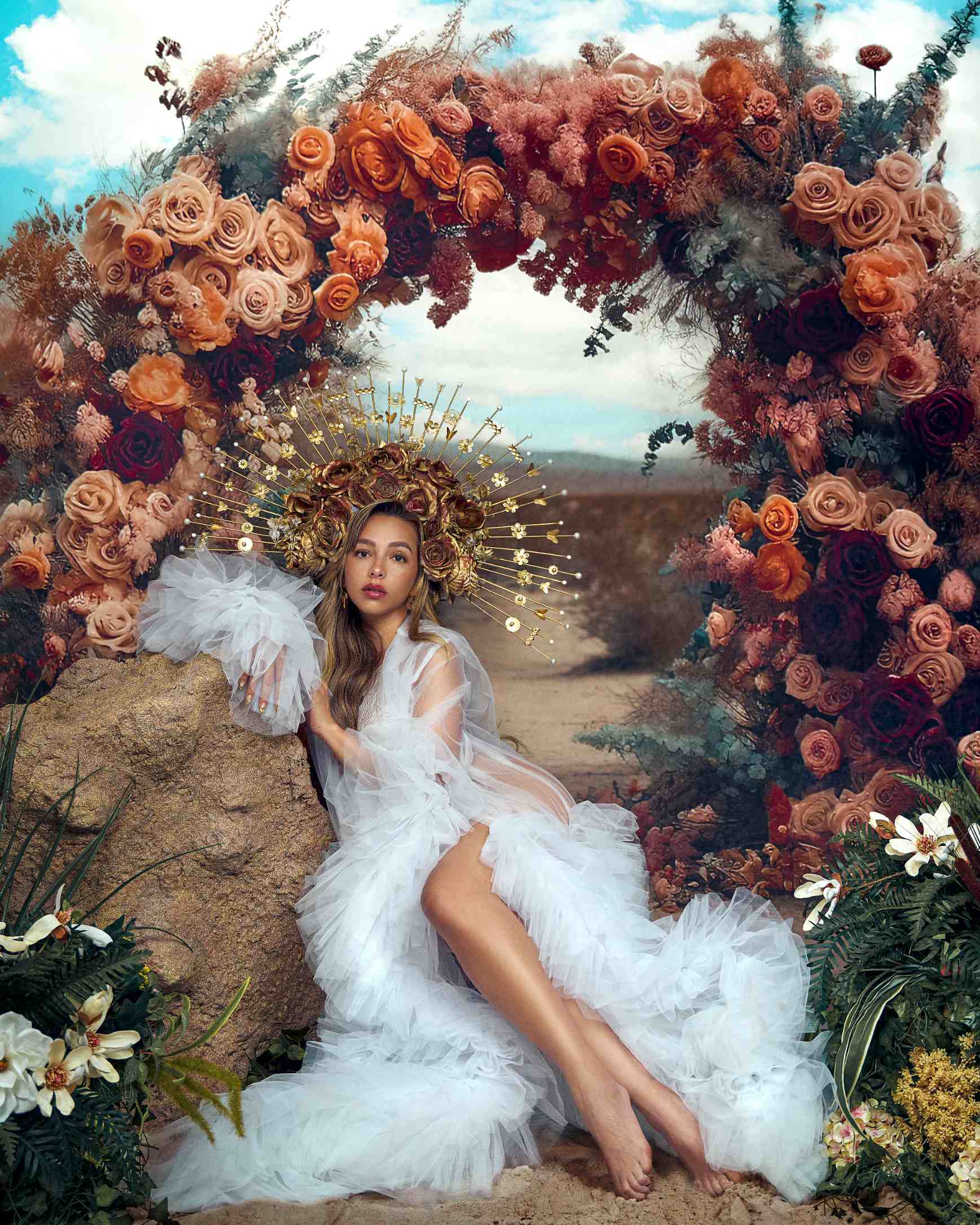 Kate Beaux-Arts Fleurs Bohème Route Toile de fond conçue par Mini MakeBelieve - Kate Backdrop FR