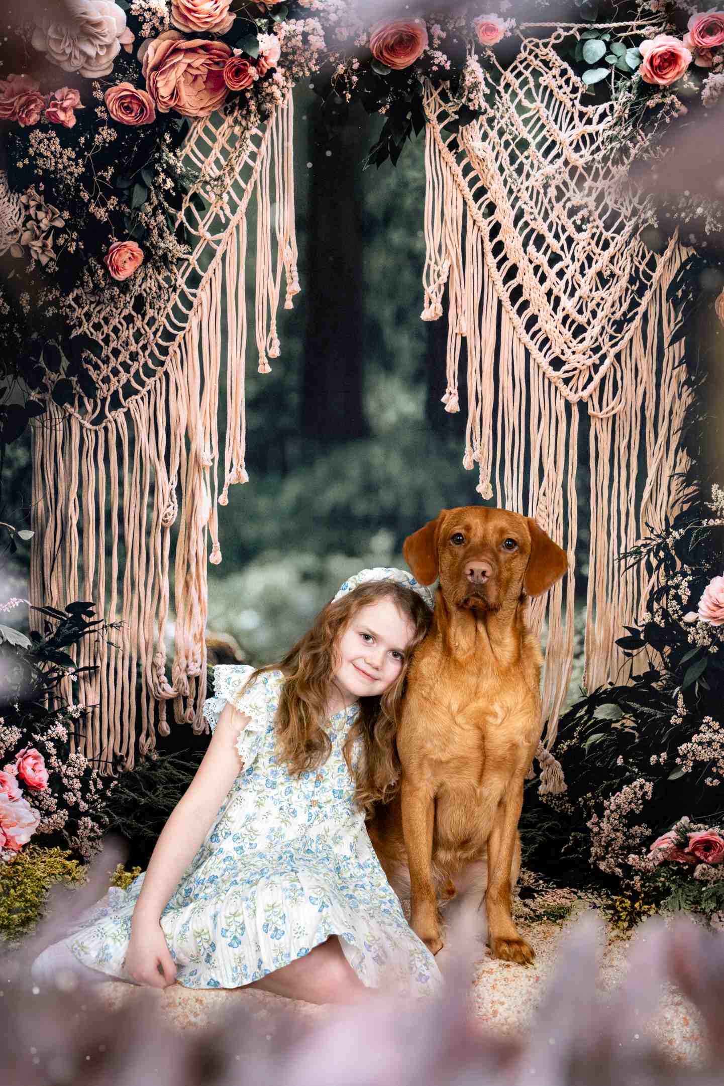 Kate Saint Valentin Bohème Floral Forêt Toile de fond en Laine conçue par Emetselch - Kate Backdrop FR