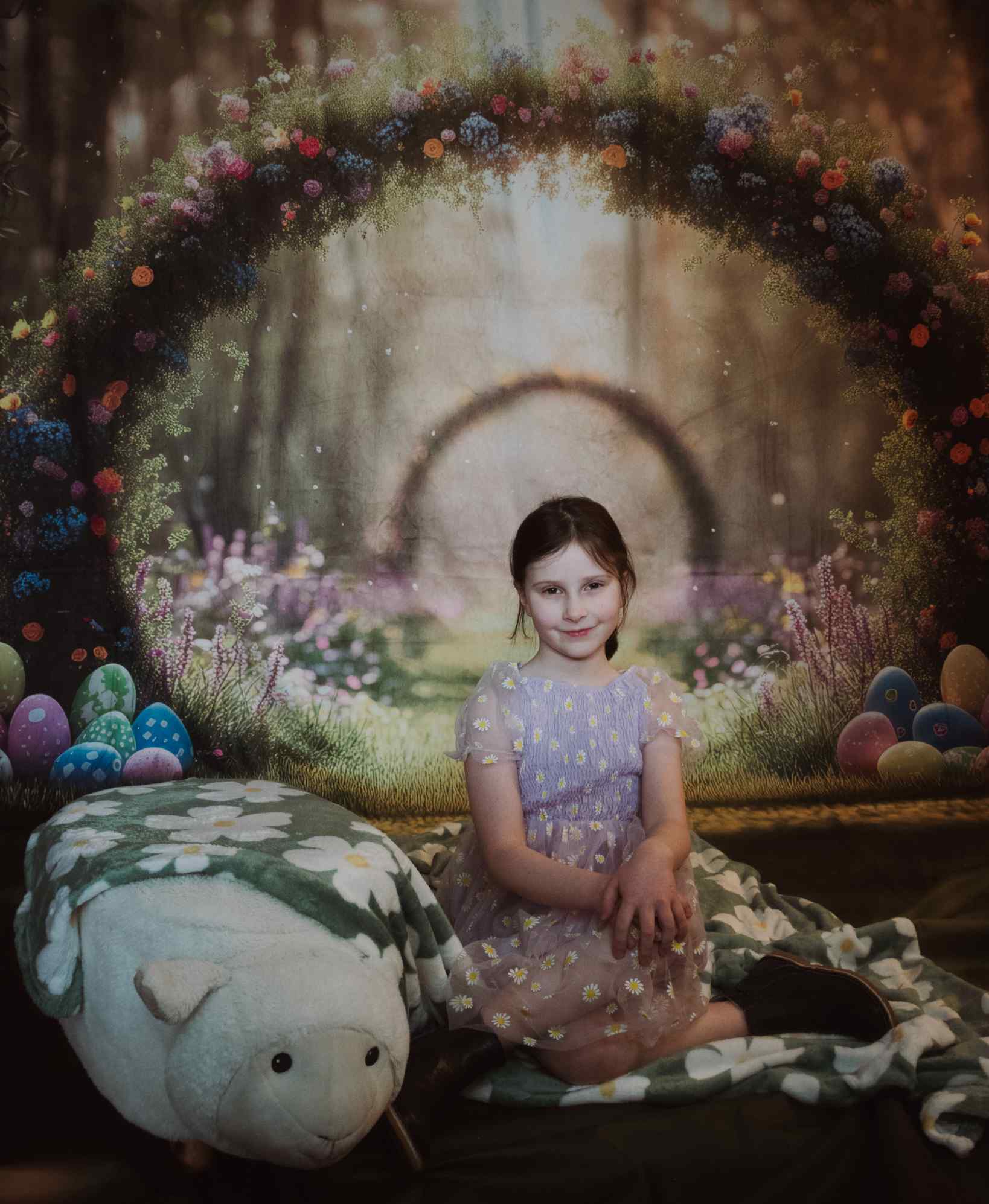 Kate Sweep Mur-à-Sol Pâques Fleurs Arche Chemin Toile de fond conçue par Patty Roberts - Kate Backdrop FR