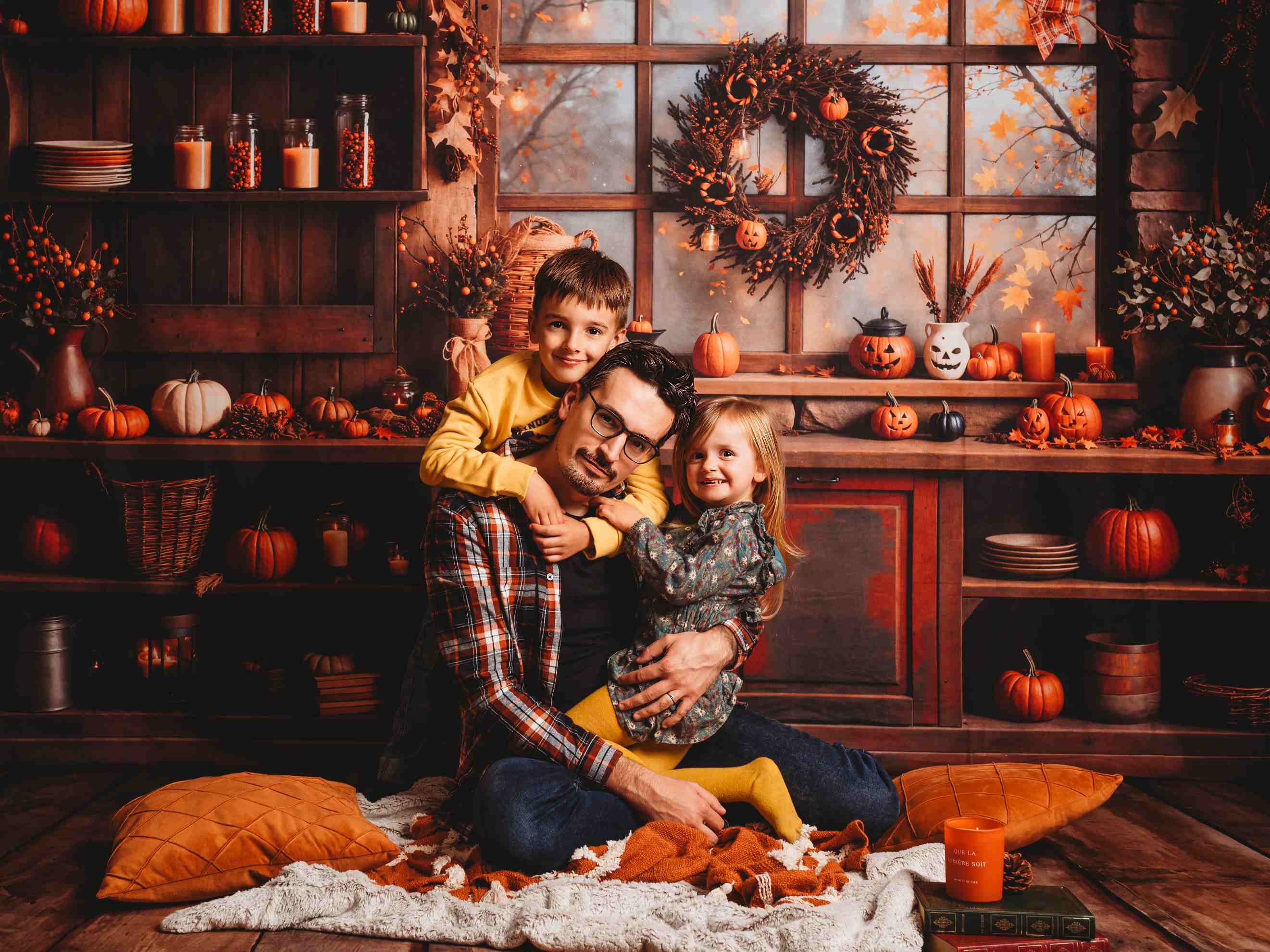 Kate Automne Citrouille Orange Cuisine Famille Toile de fond conçue par Emetselch - Kate Backdrop FR