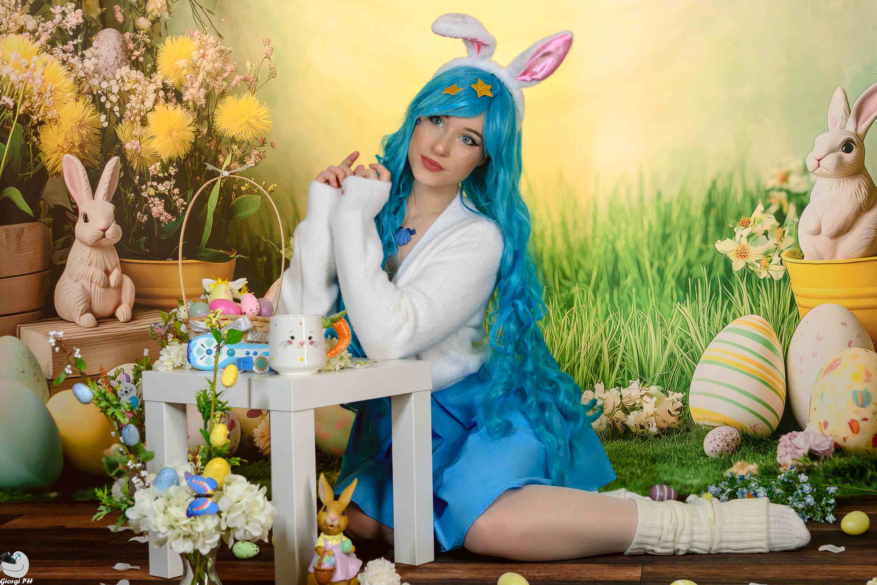 Kate Pâques Lapin Fleurs Œufs Arche Vert Toile de fond conçue par Patty Roberts - Kate Backdrop FR