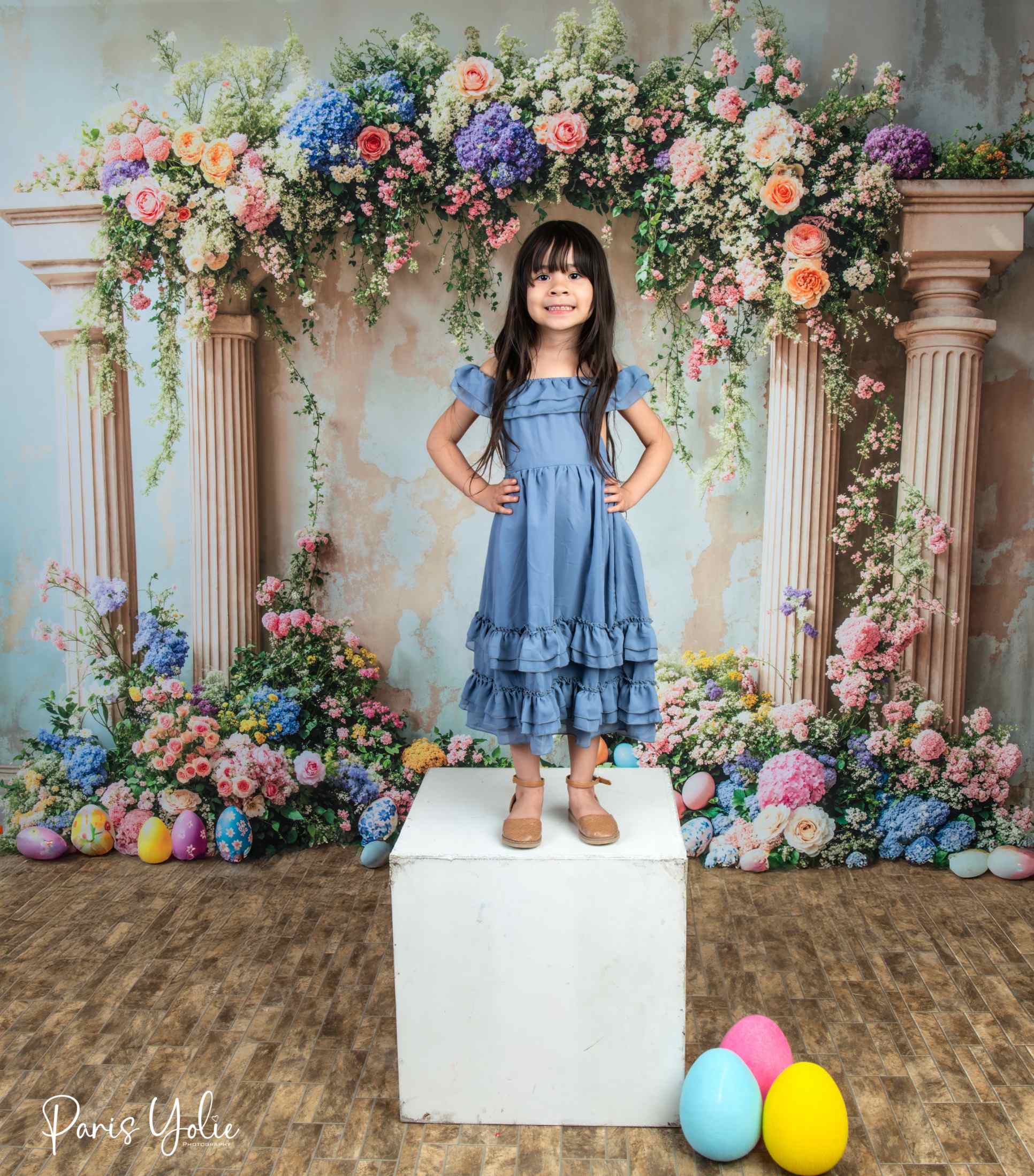 Kate Pâques Coloré Fleur Œufs Rétro Toile de fond conçue par Emetselch - Kate Backdrop FR