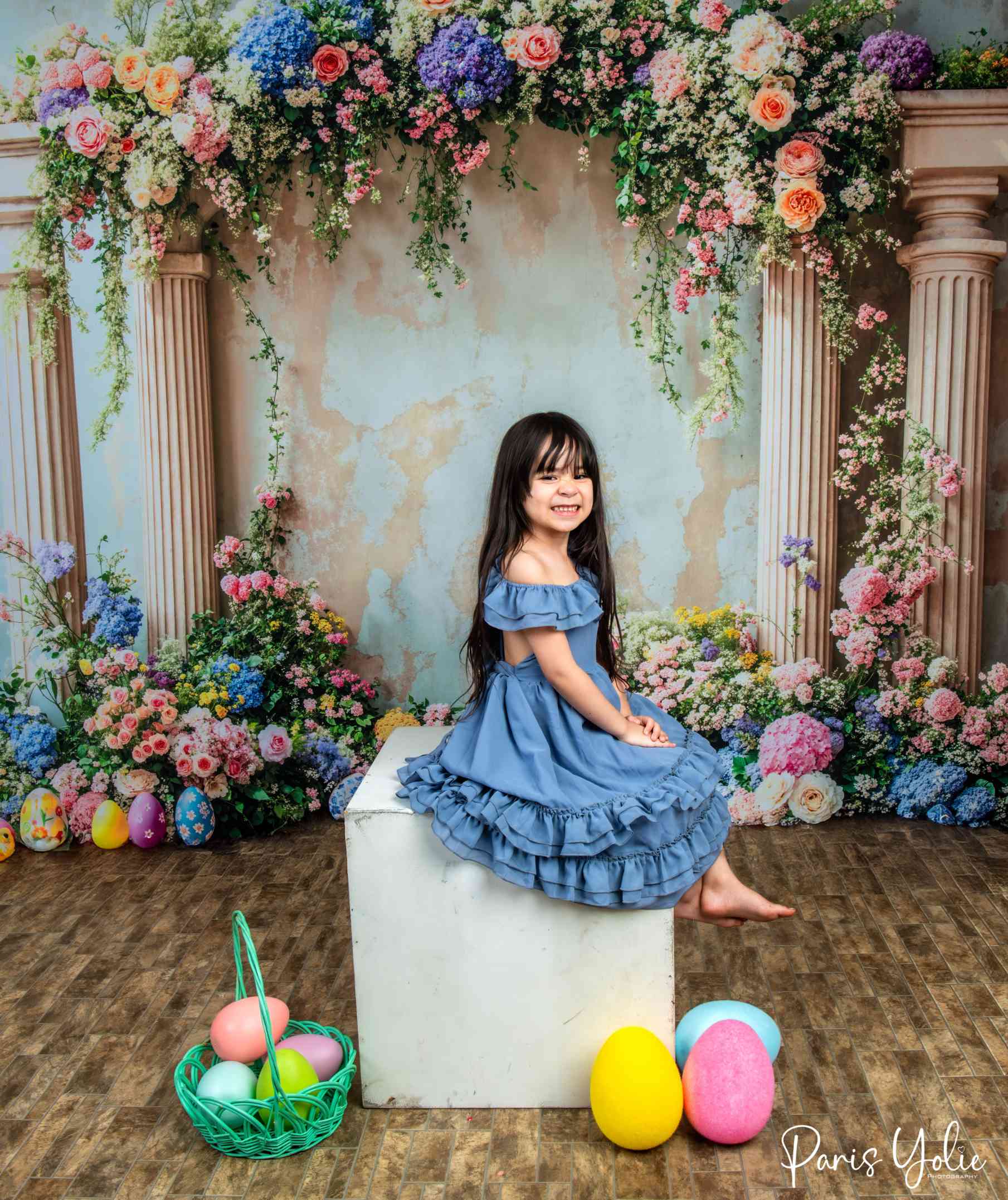 Kate Pâques Coloré Fleur Œufs Rétro Toile de fond conçue par Emetselch - Kate Backdrop FR