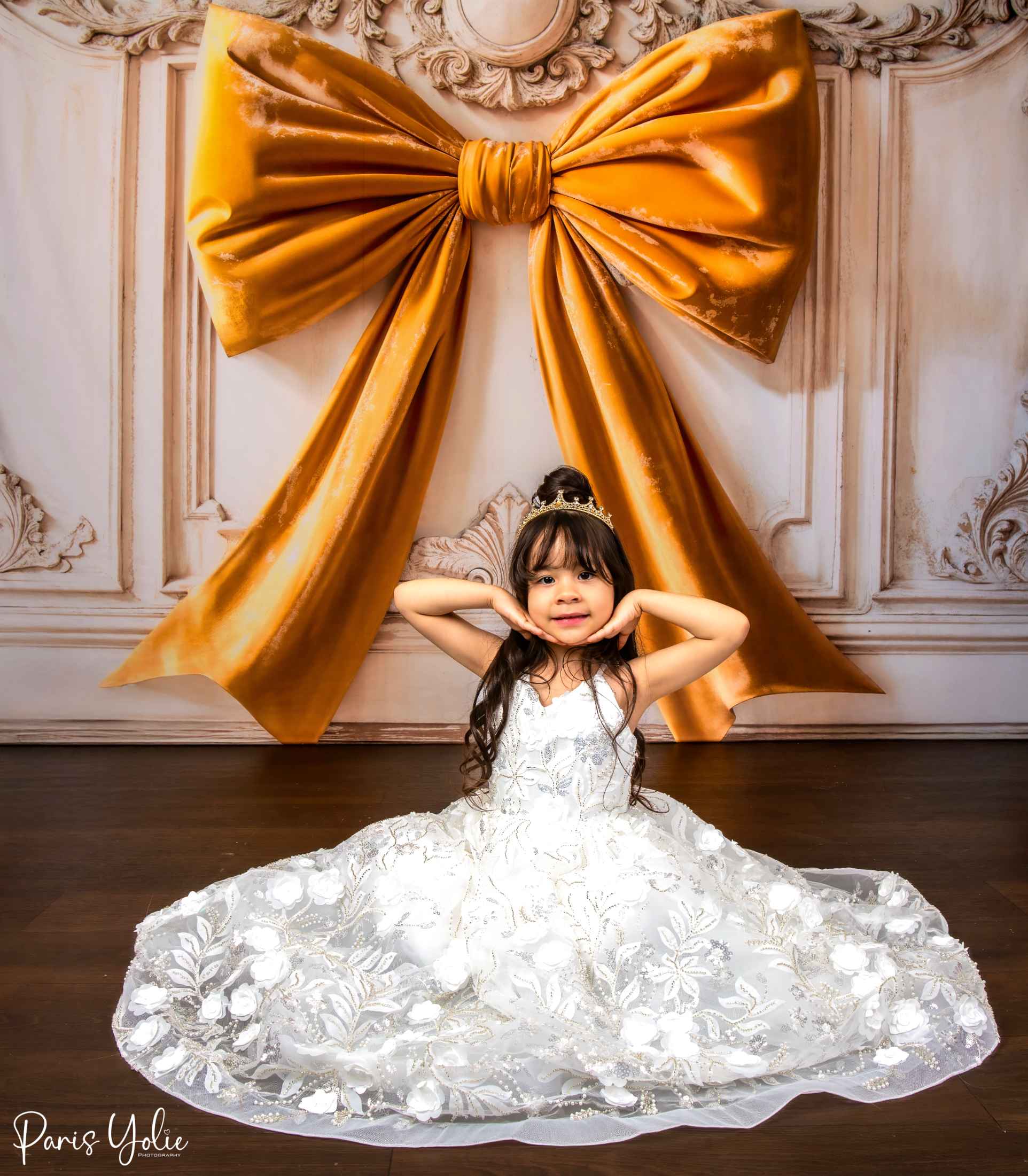 Kate Nœud Jaune Mur Vintage Élégant Toile de fond conçue par Emetselch - Kate Backdrop FR