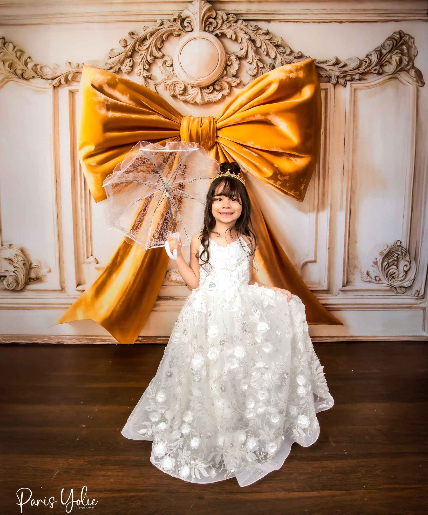 Kate Nœud Jaune Mur Vintage Élégant Toile de fond conçue par Emetselch - Kate Backdrop FR