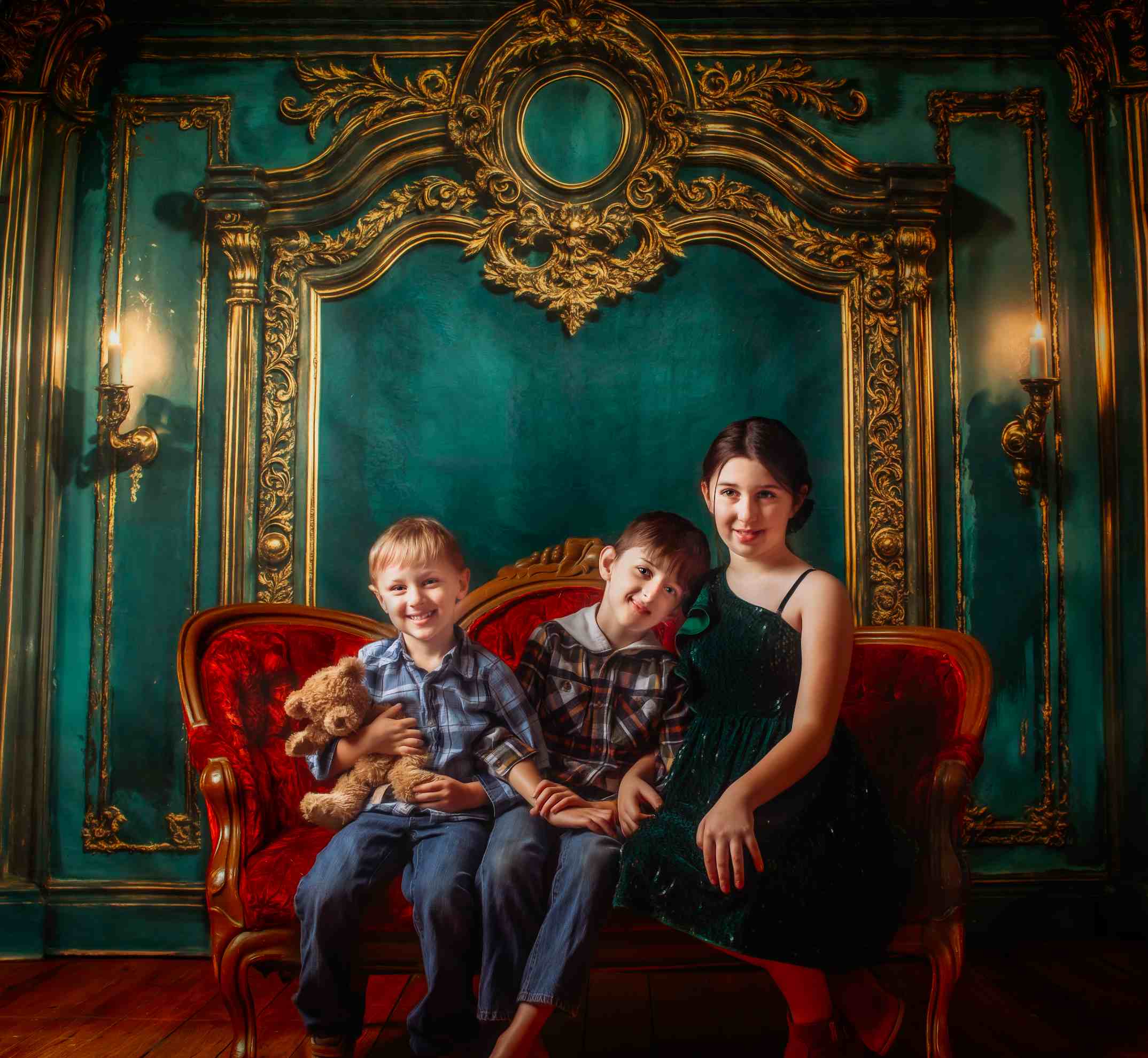 Kate Vert Mur Vintage Orné Classique Toile de fond conçue par Emetselch - Kate Backdrop FR