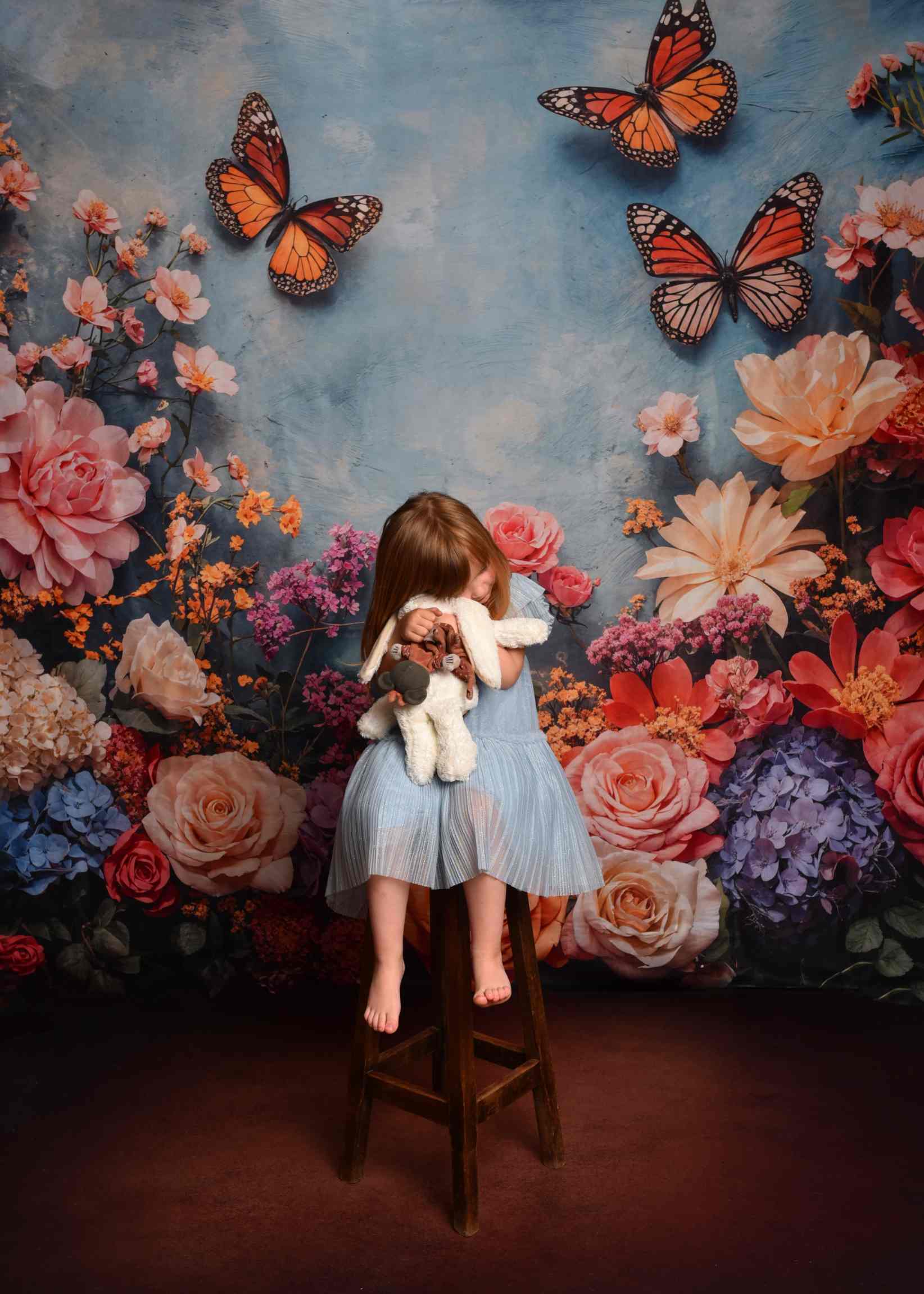 Kate Printemps Fleurs Coloré Papillons Jardin Toile de fond conçue par Emetselch - Kate Backdrop FR