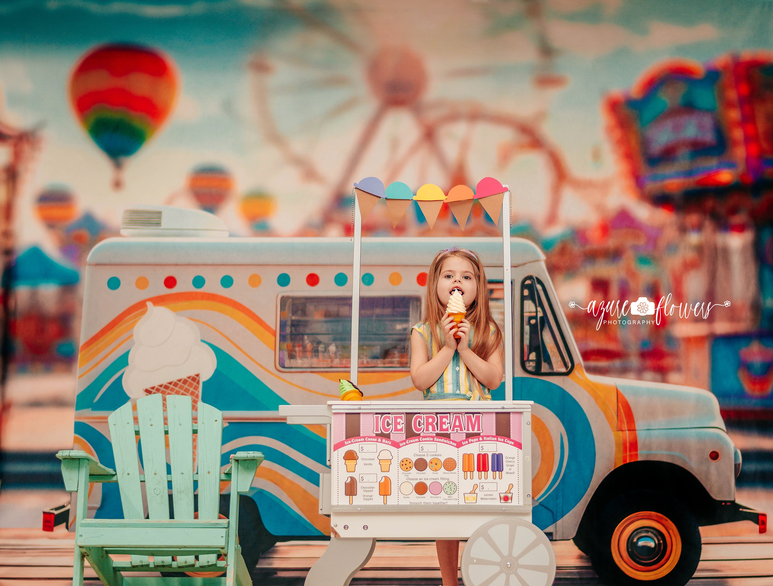 Kate Camion de Crème glacée Parc d'attractions Toile de fond conçue par Mini MakeBelieve