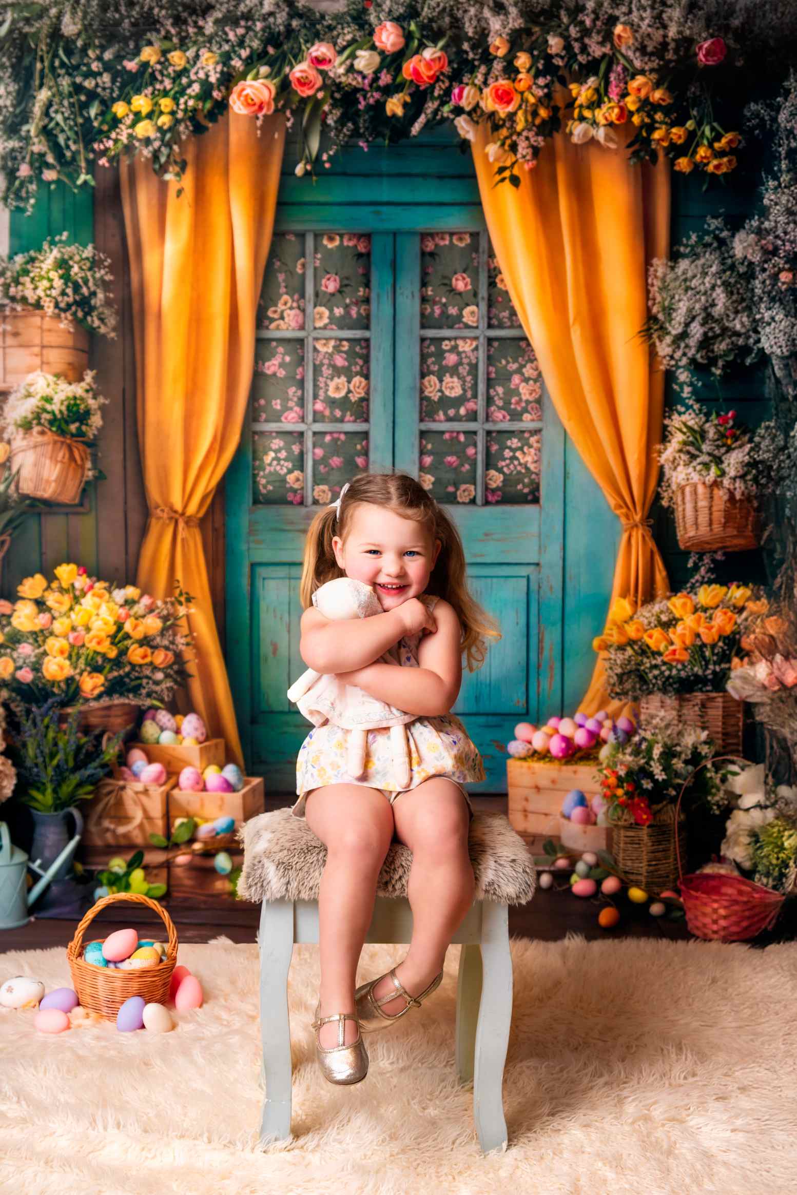 Kate Pâques Œufs Fleurs Porte Rideau Toile de fond conçue par Emetselch - Kate Backdrop FR