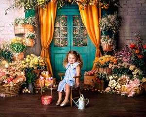 Kate Pâques Œufs Fleurs Porte Rideau Toile de fond conçue par Emetselch