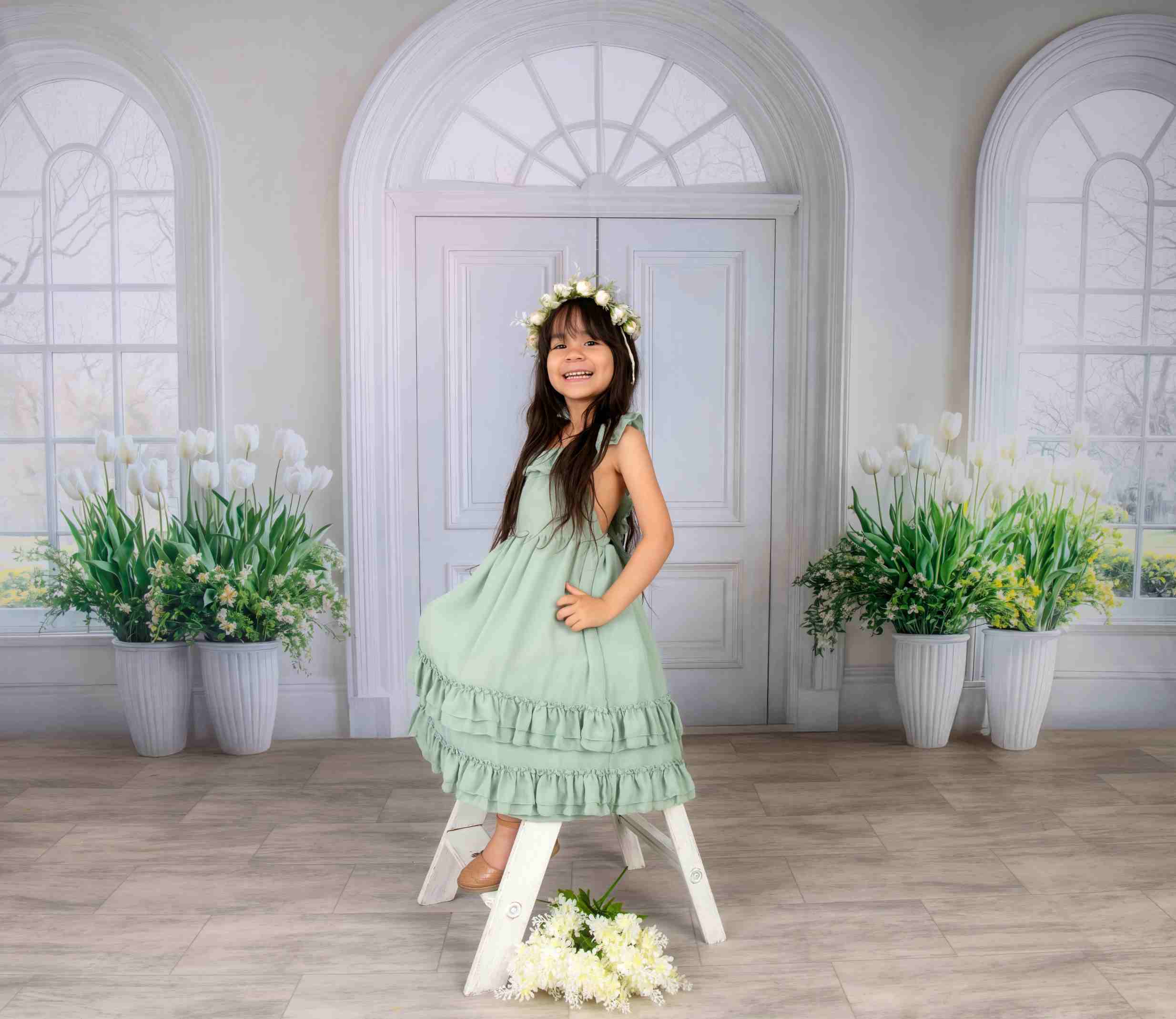 Kate Minimalisme Élégant Blanc Porte Toile de fond en Laine conçue par Emetselch - Kate Backdrop FR