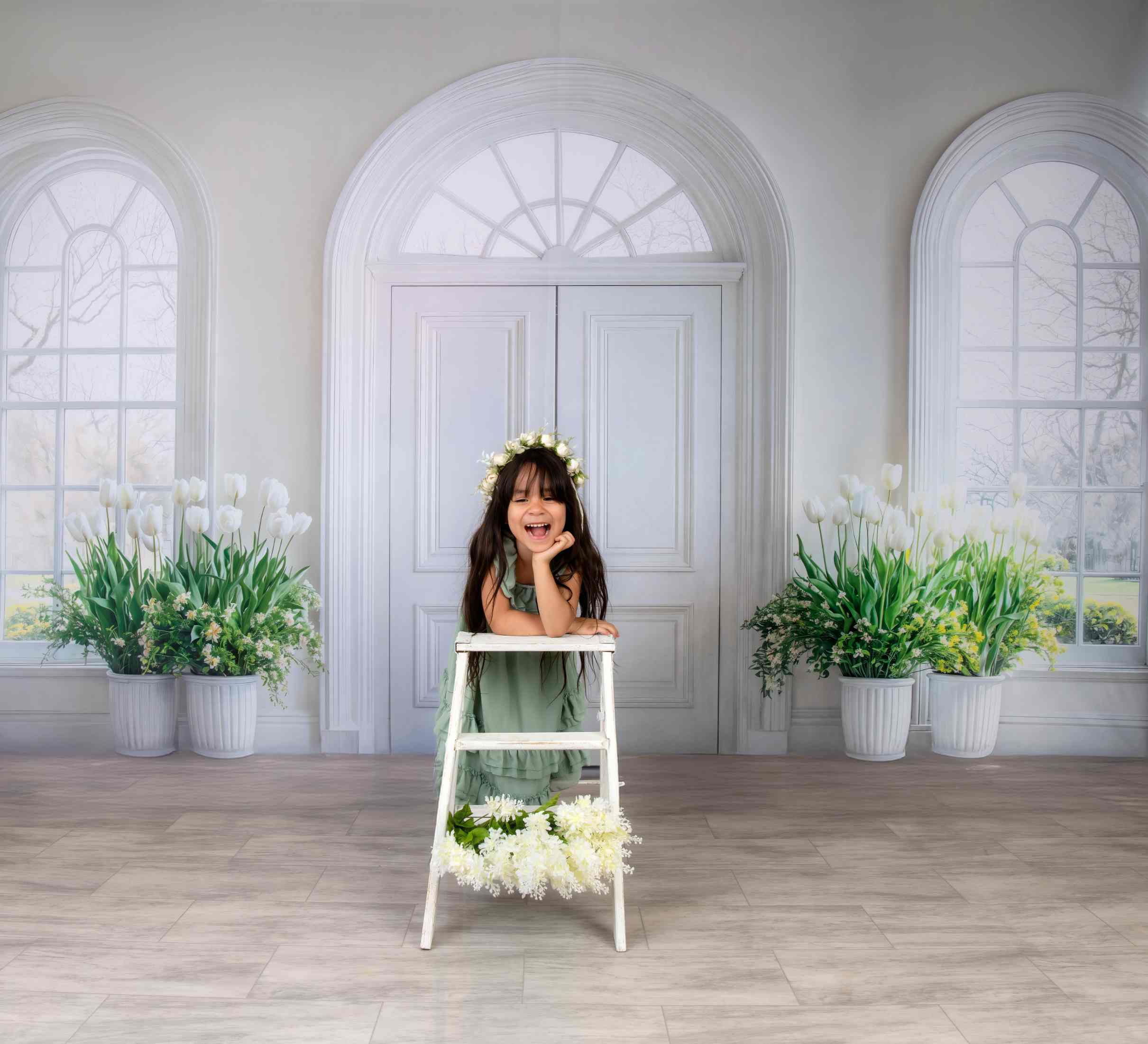 Kate Minimalisme Élégant Blanc Porte Toile de fond en Laine conçue par Emetselch - Kate Backdrop FR