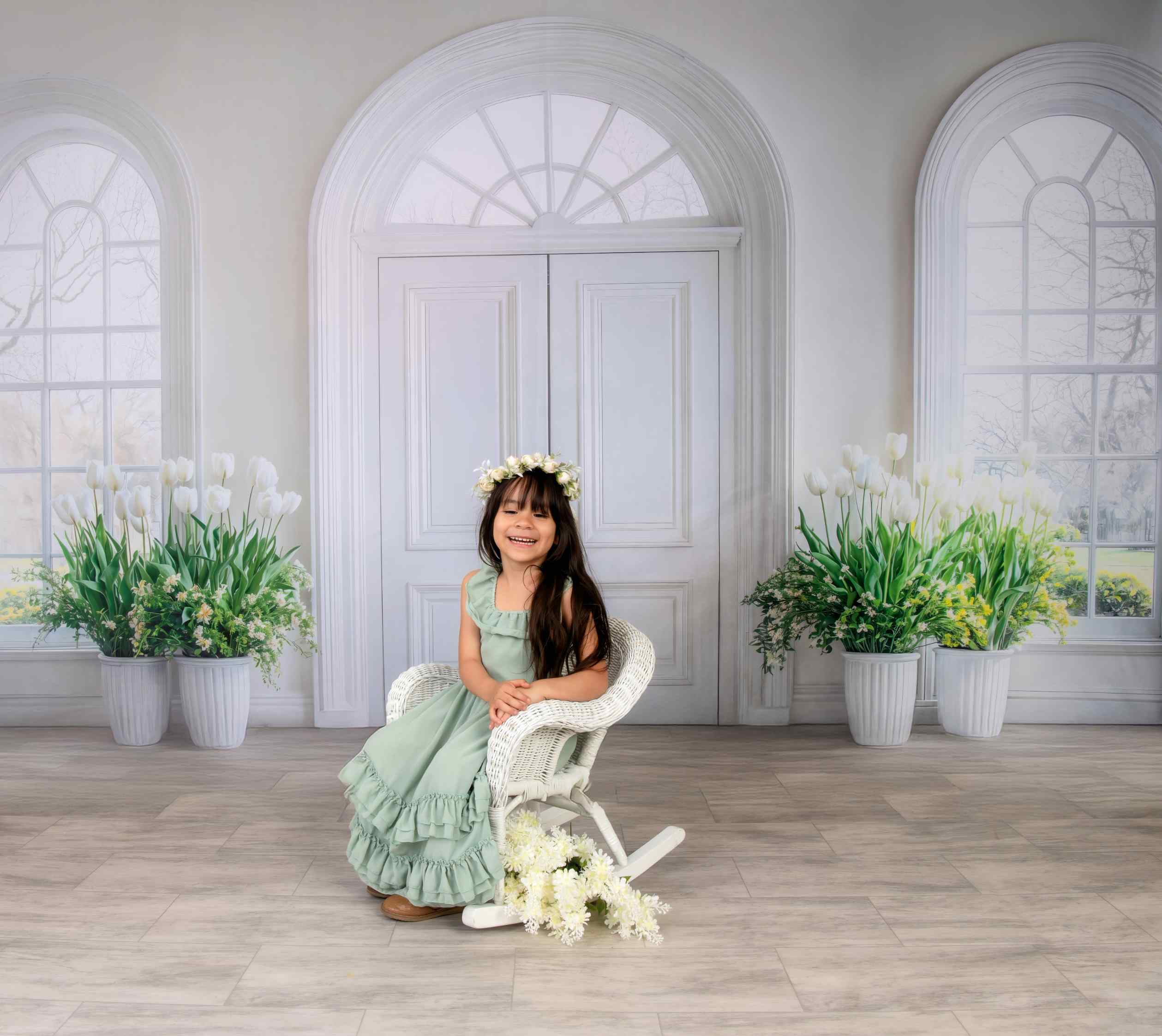 Kate Minimalisme Élégant Blanc Porte Toile de fond en Laine conçue par Emetselch - Kate Backdrop FR
