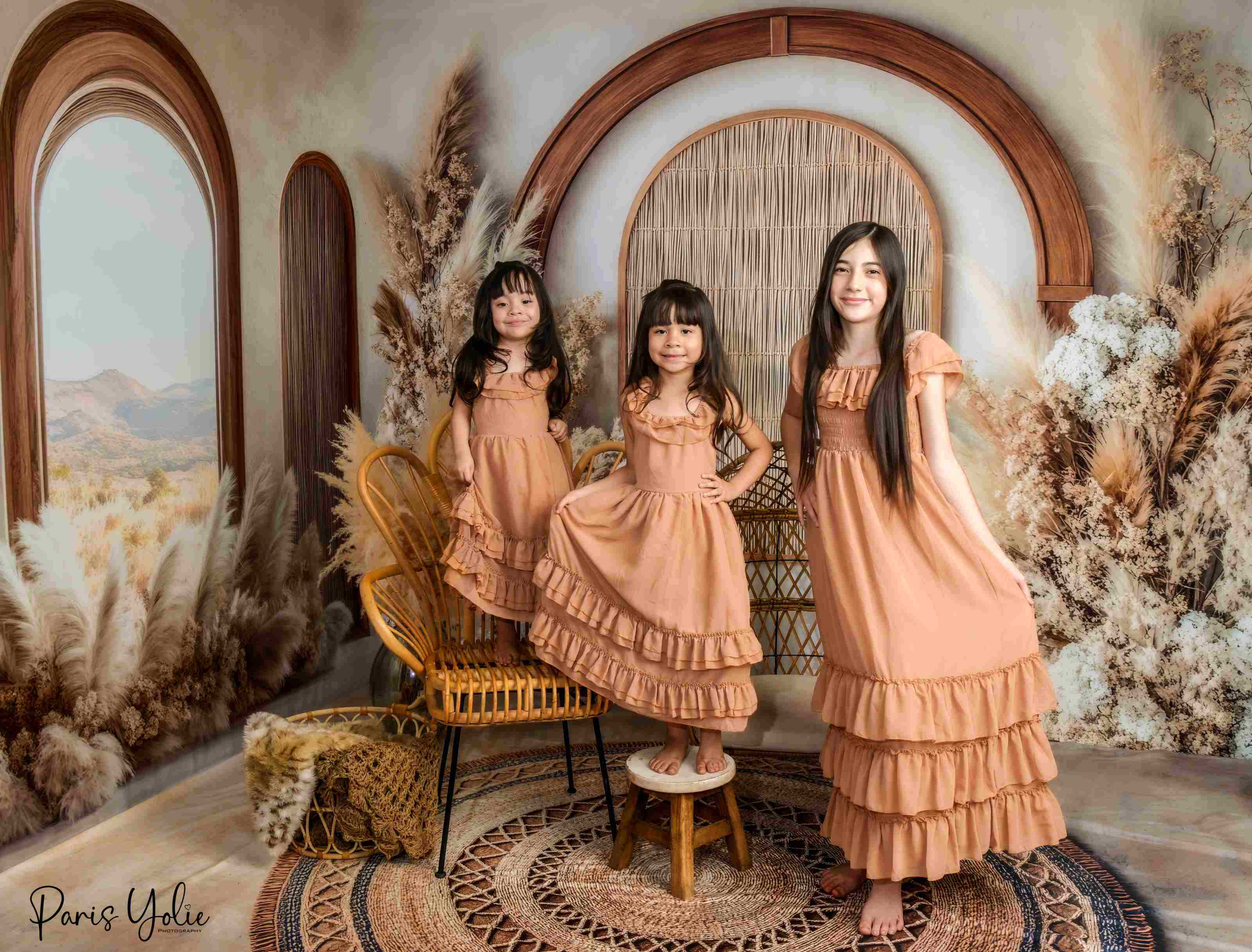 Kate Boho Arche Fenêtre Herbe des pampas Ensemble de chambre - Kate Backdrop FR