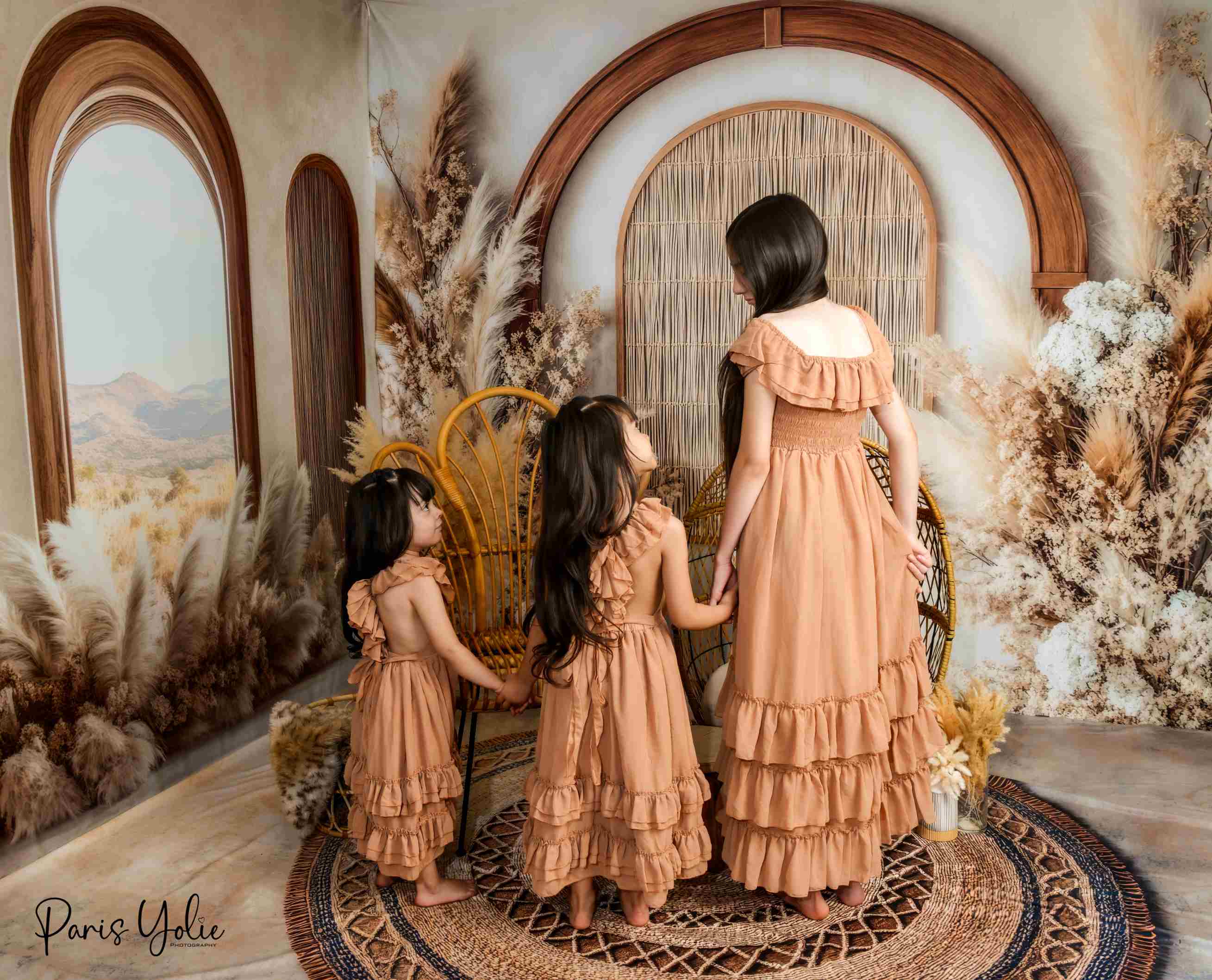 Kate Boho Arche Fenêtre Herbe des pampas Ensemble de chambre - Kate Backdrop FR