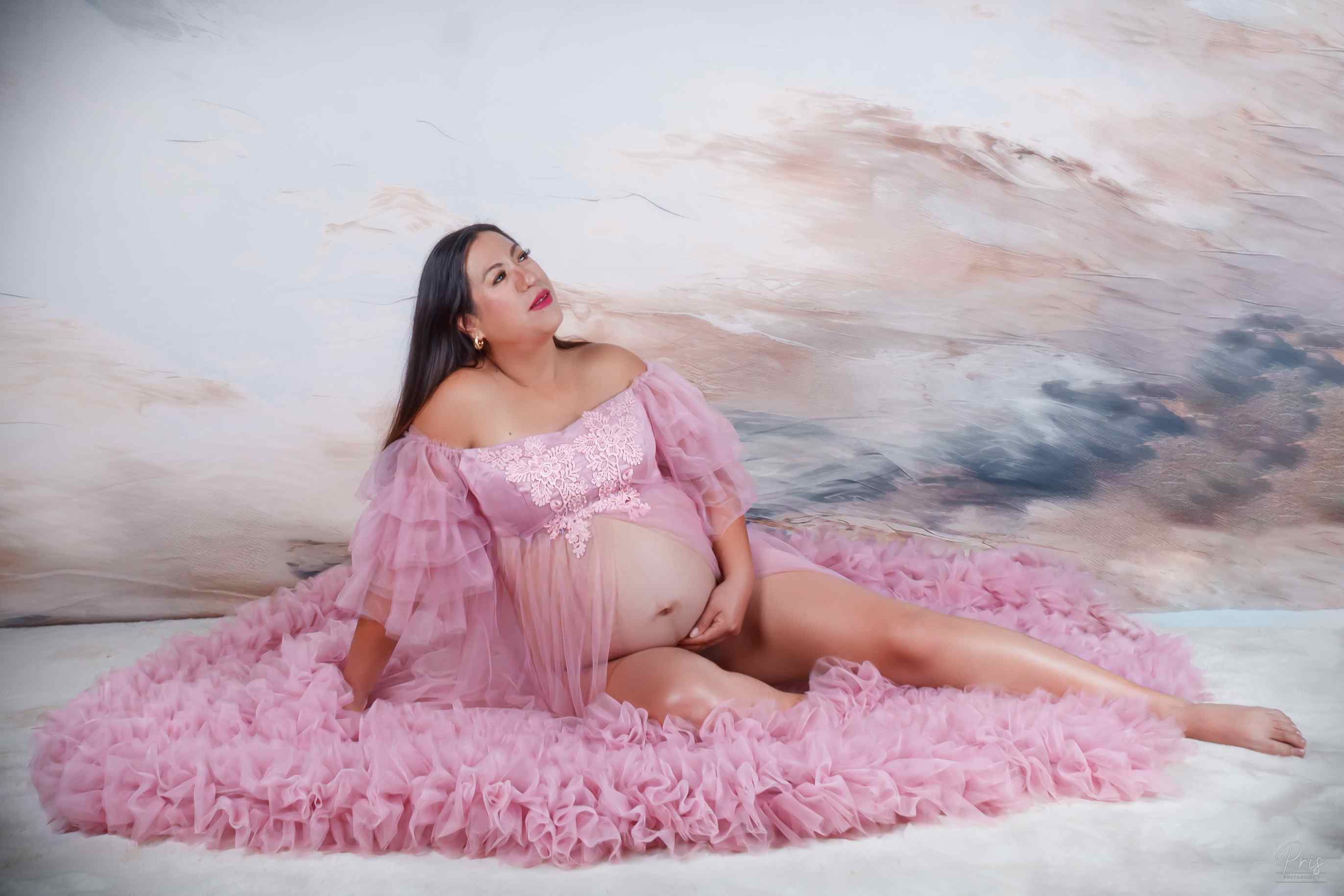 Kate Sans bretelles Maille Longue Robe de Grossesse pour Séance Photo - Kate Backdrop FR