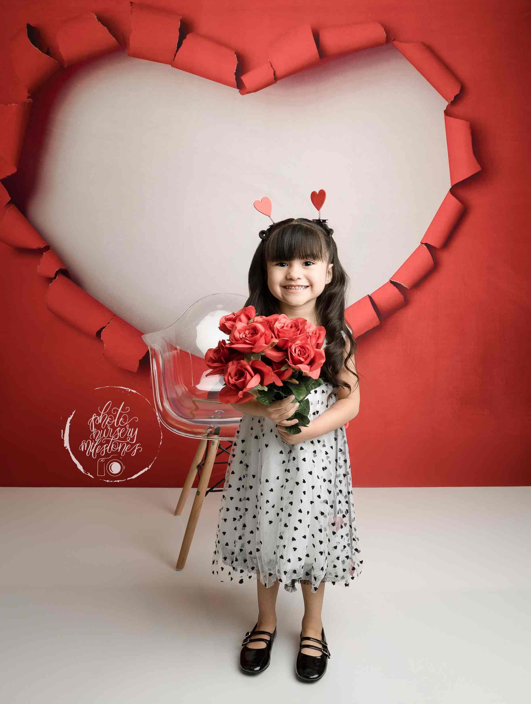 Kate Saint-Valentin Rouge Déchiré Cœur Toile de fond conçu par Melissa King - Kate Backdrop FR