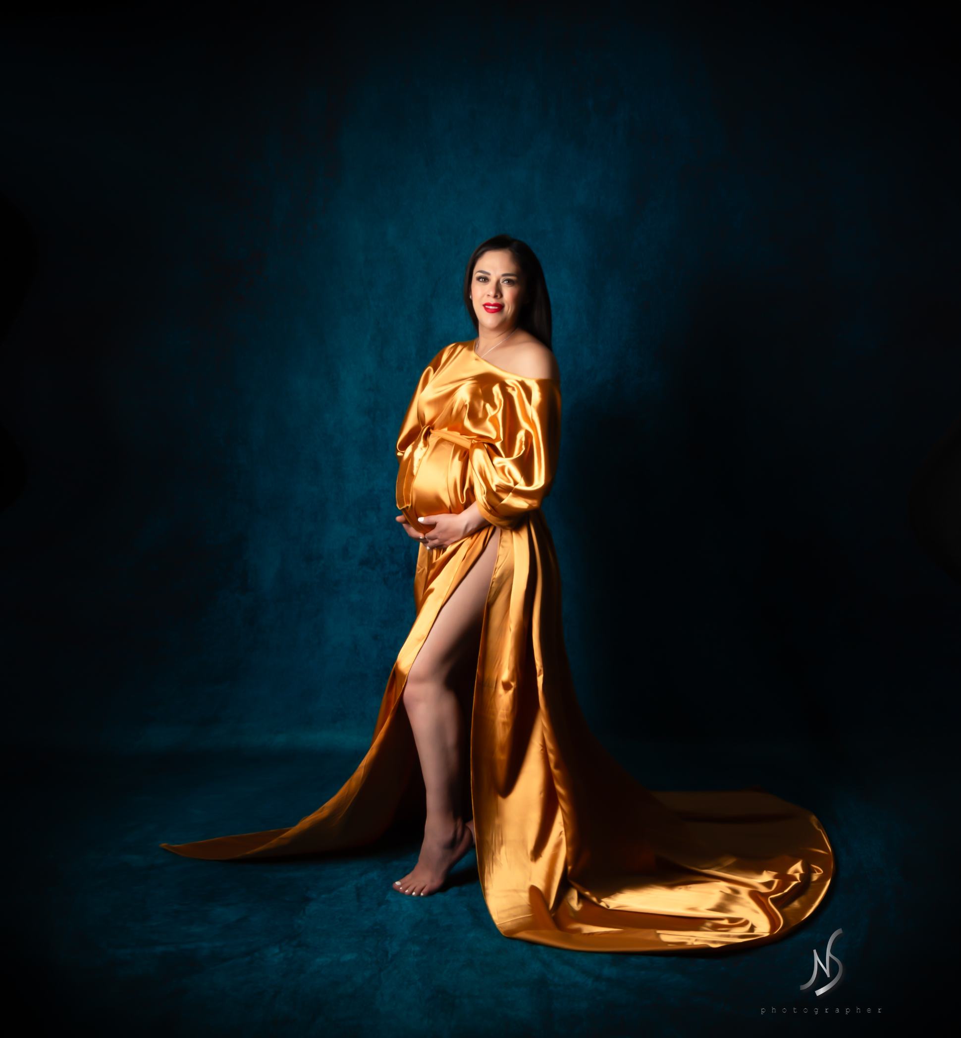 Kate Abstrait Bleu Beaux-Arts Portrait Toile de fond pour la photographie - Kate Backdrop FR