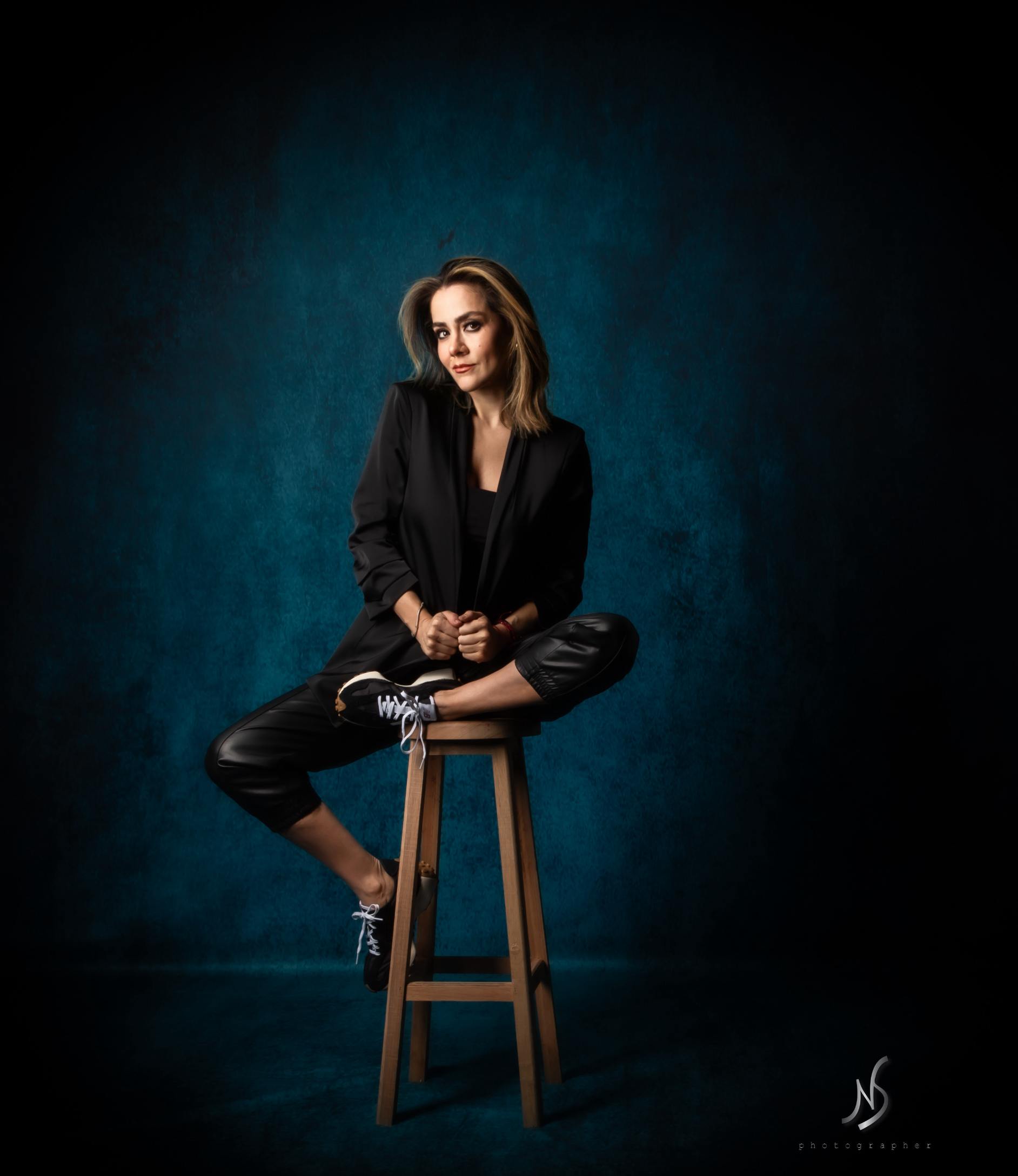 Kate Abstrait Bleu Beaux-Arts Portrait Toile de fond pour la photographie - Kate Backdrop FR