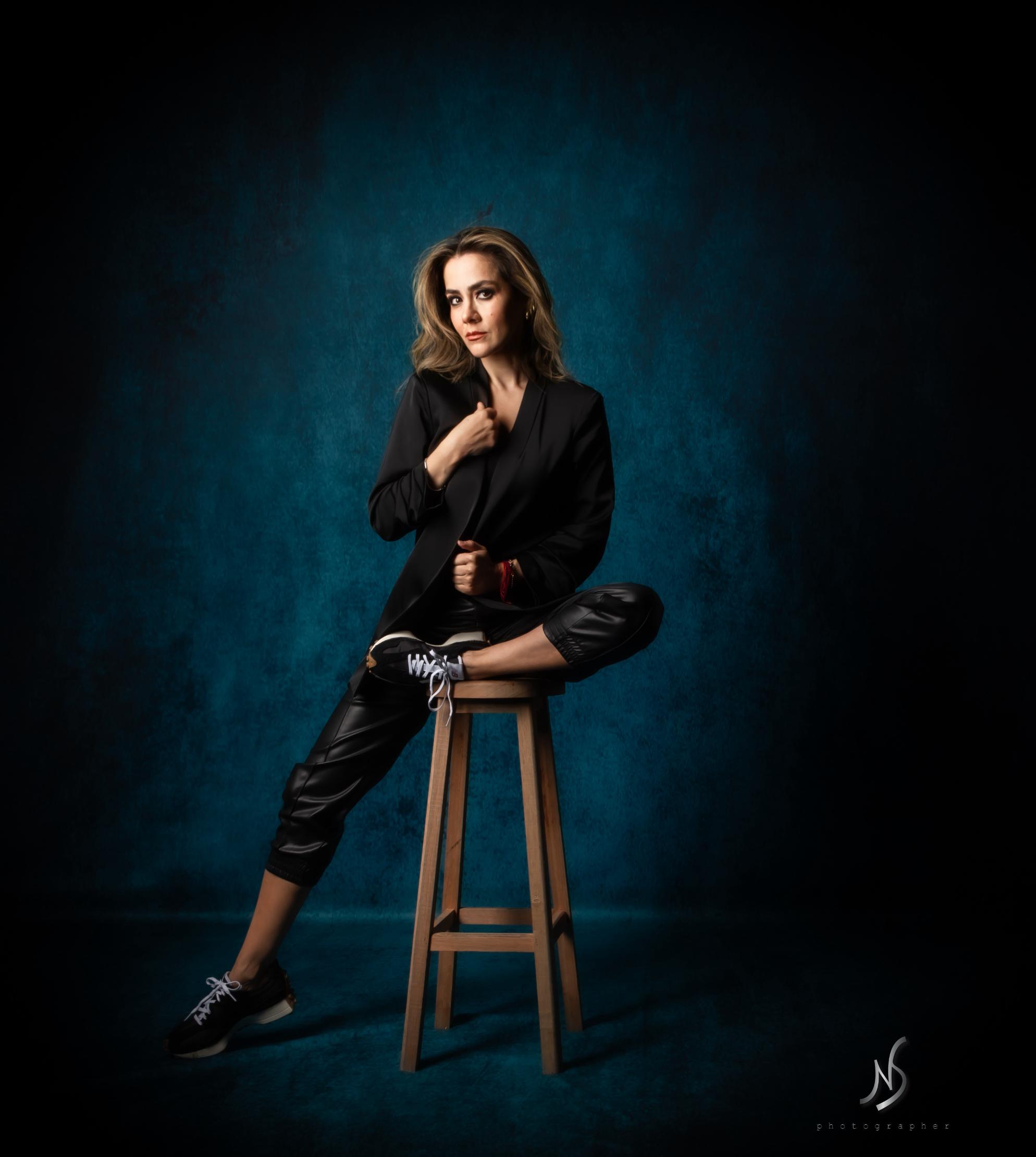 Kate Abstrait Bleu Beaux-Arts Portrait Toile de fond pour la photographie - Kate Backdrop FR