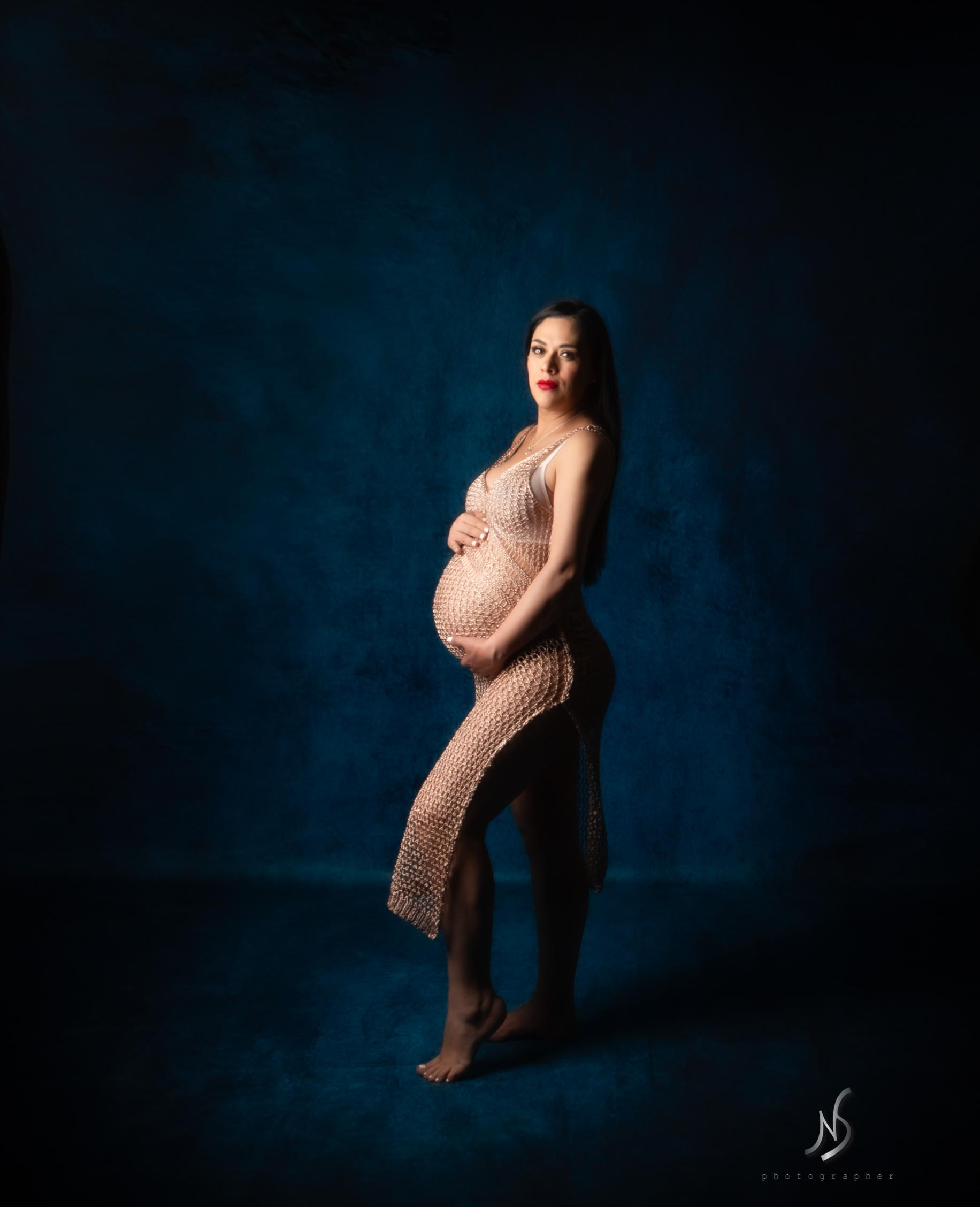 Kate Abstrait Bleu Beaux-Arts Portrait Toile de fond pour la photographie - Kate Backdrop FR