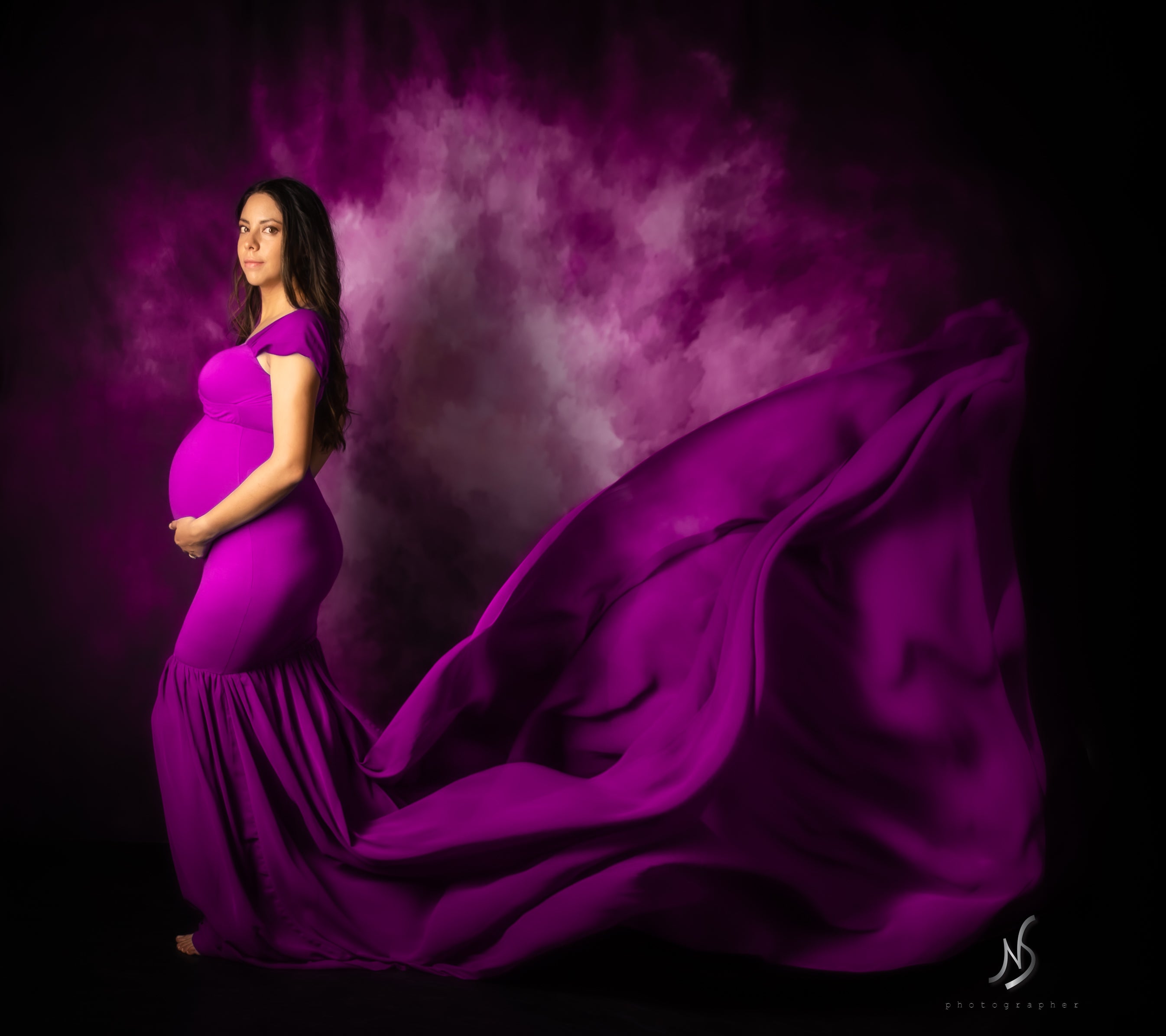 Kate Couleur Grenade Abstrait Toile de fond conçue par Pine Park Collection - Kate Backdrop FR