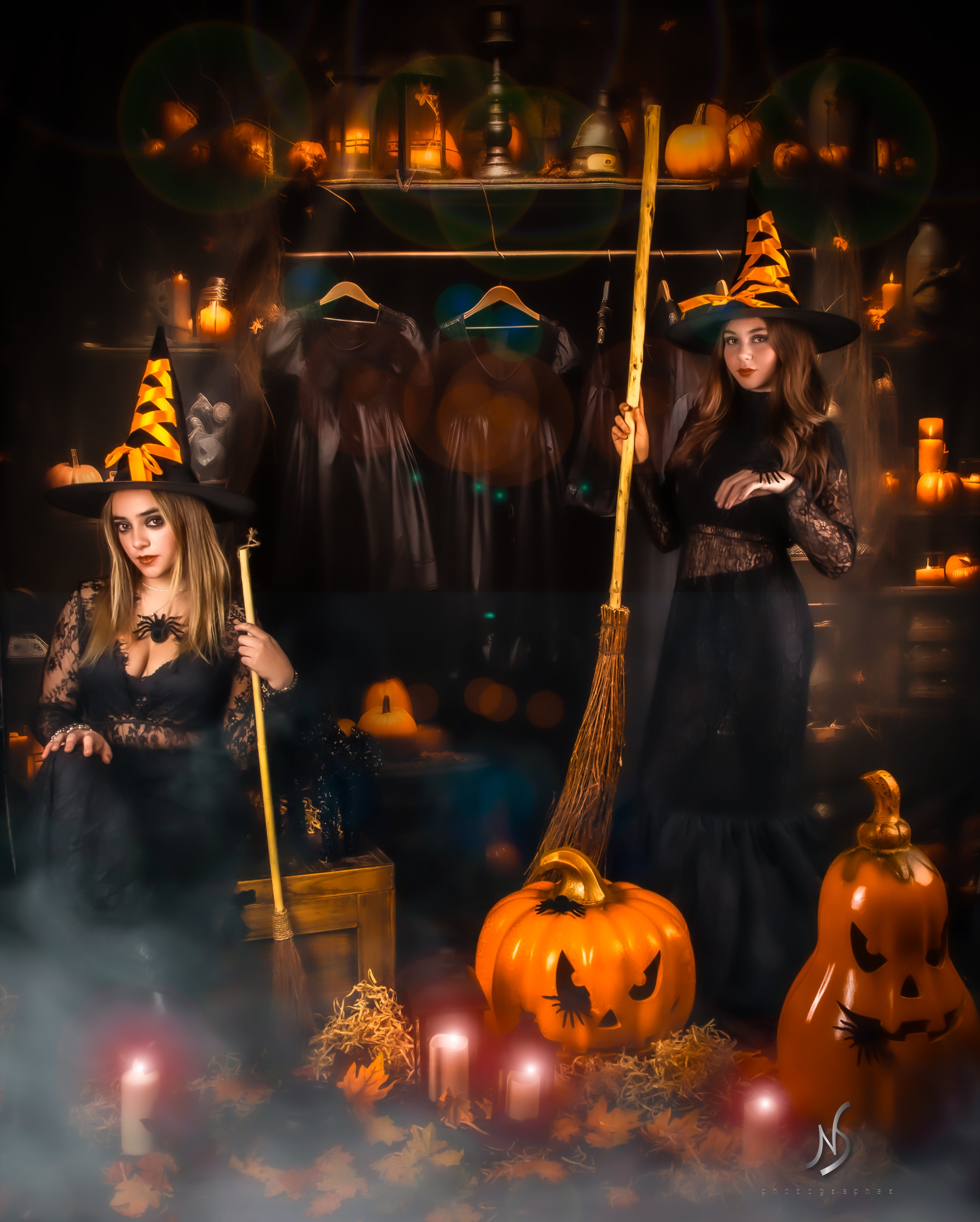 Kate Garde-robe Halloween Citrouilles Toile de fond pour la photographie - Kate Backdrop FR