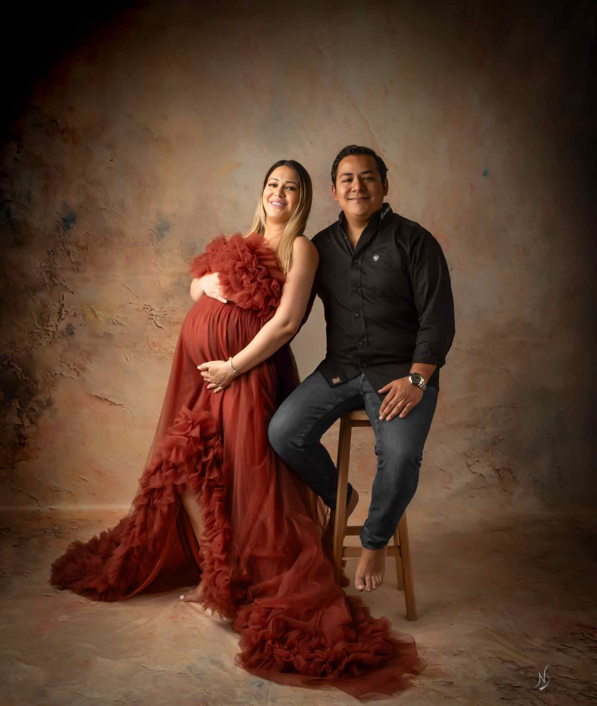 Kate Abstrait Vintage Marron clair Portrait Toile de fond conçue par Emetselch - Kate Backdrop FR