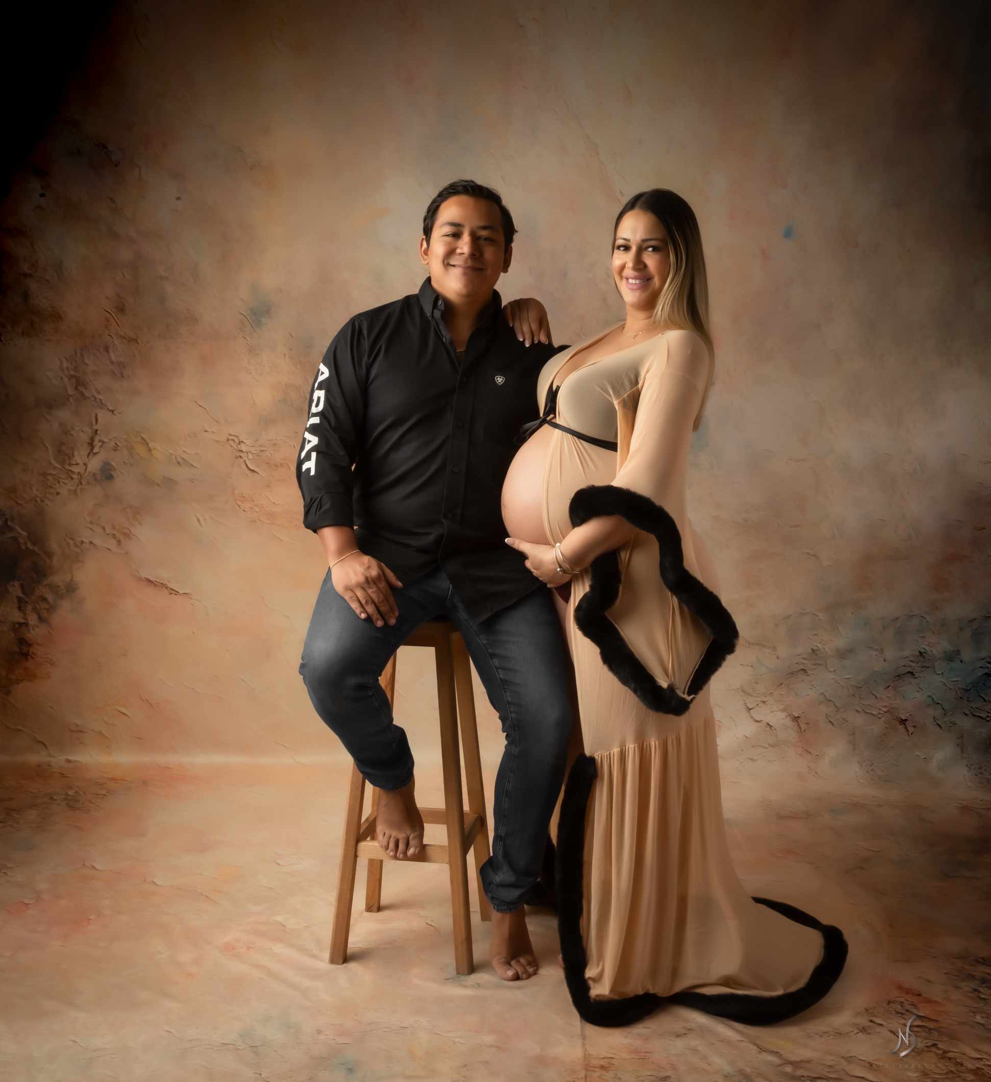 Kate Abstrait Vintage Marron clair Portrait Toile de fond conçue par Emetselch - Kate Backdrop FR