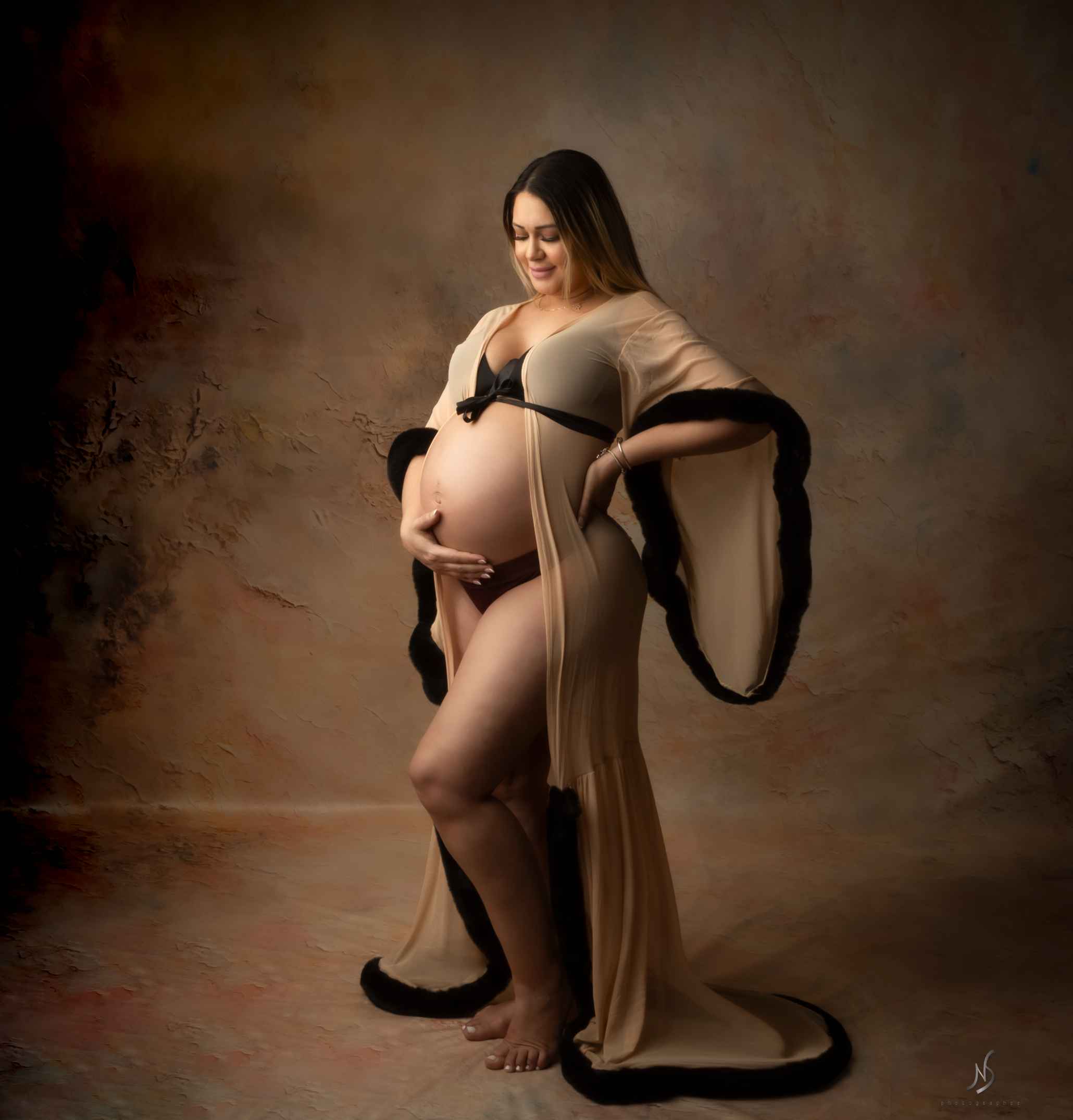 Kate Abstrait Vintage Marron clair Portrait Toile de fond conçue par Emetselch - Kate Backdrop FR