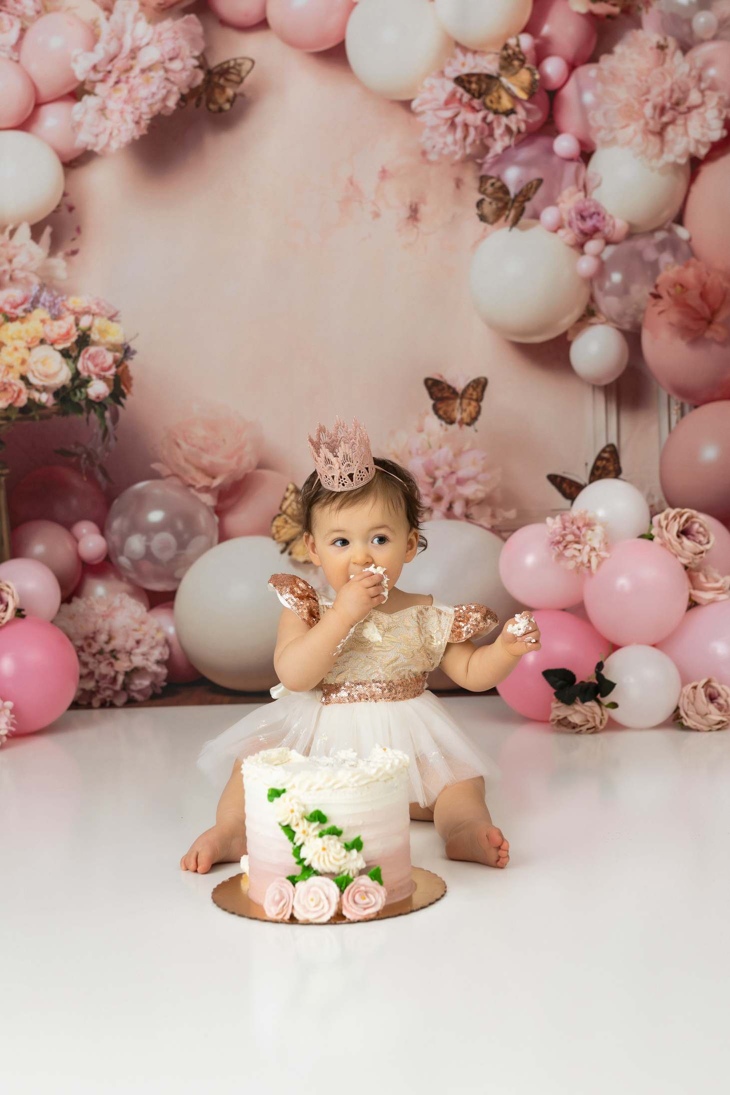 Kate Rose Fleurs Papillon Ballon Toile de fond conçue par Emetselch - Kate Backdrop FR